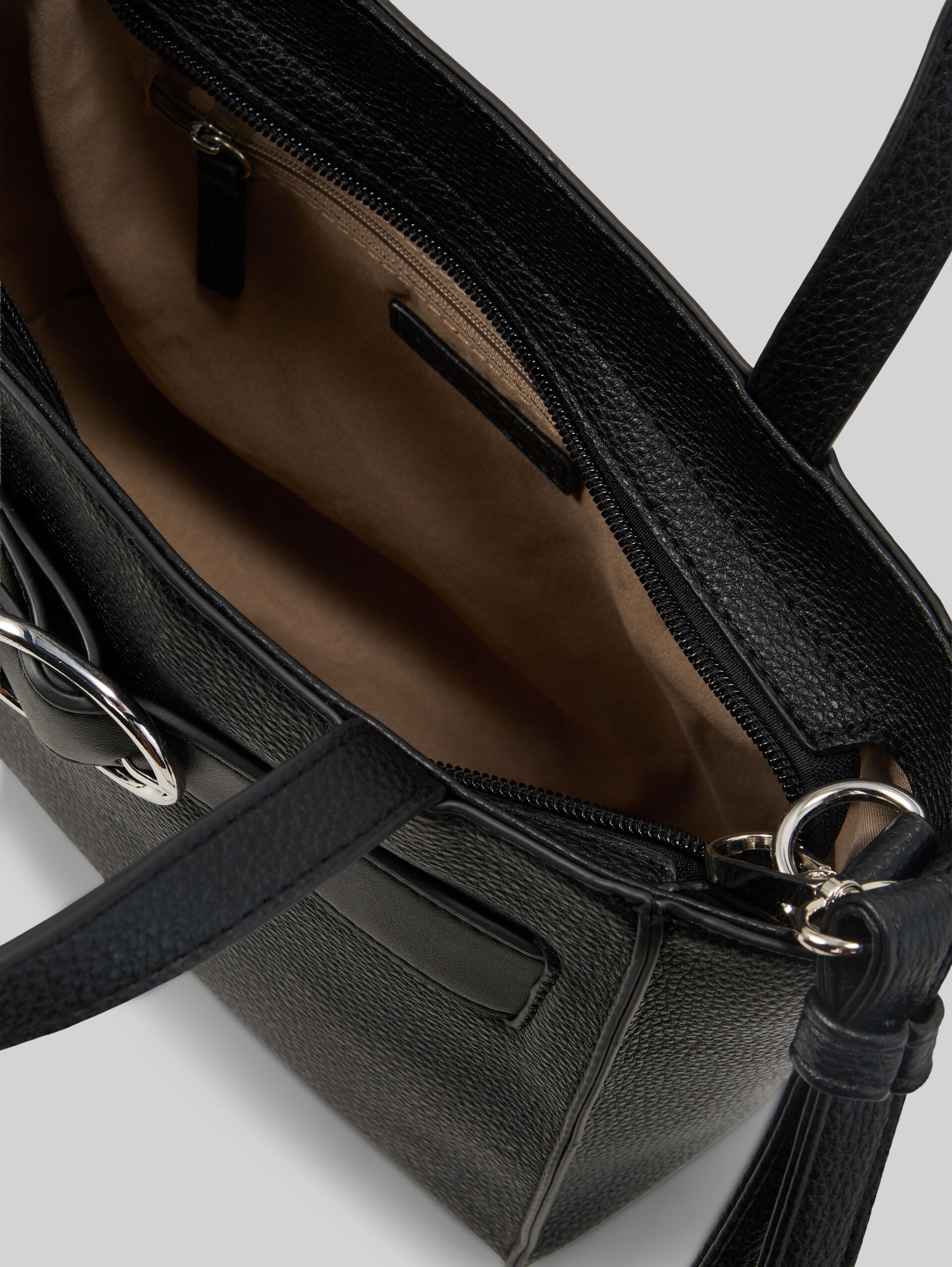 TTELIORA M shopper met riemdetail - schwarz / black - zijaanzicht product 