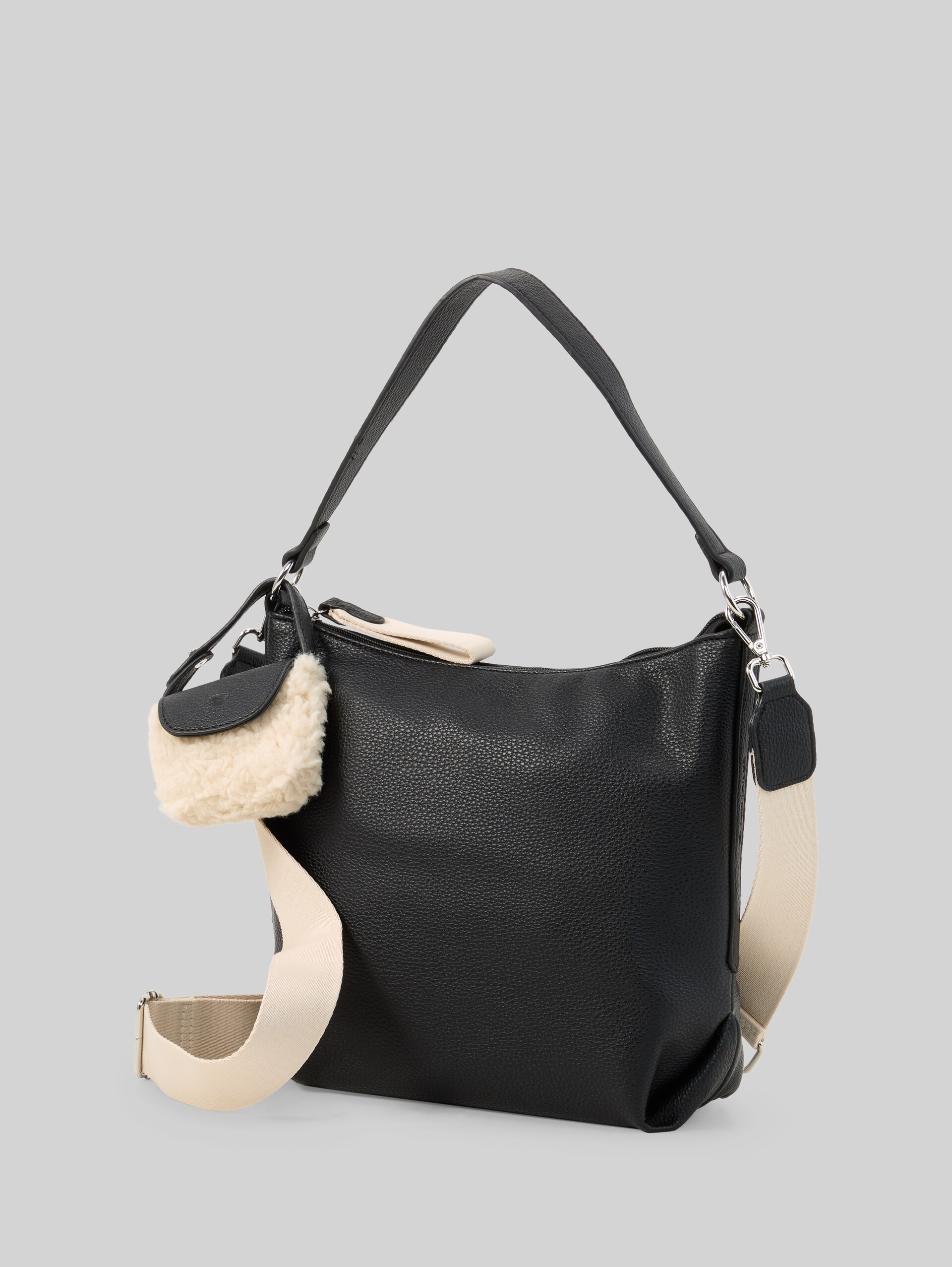 TTFANIA M buideltas met bijhangertasje - schwarz / black - zijaanzicht product 