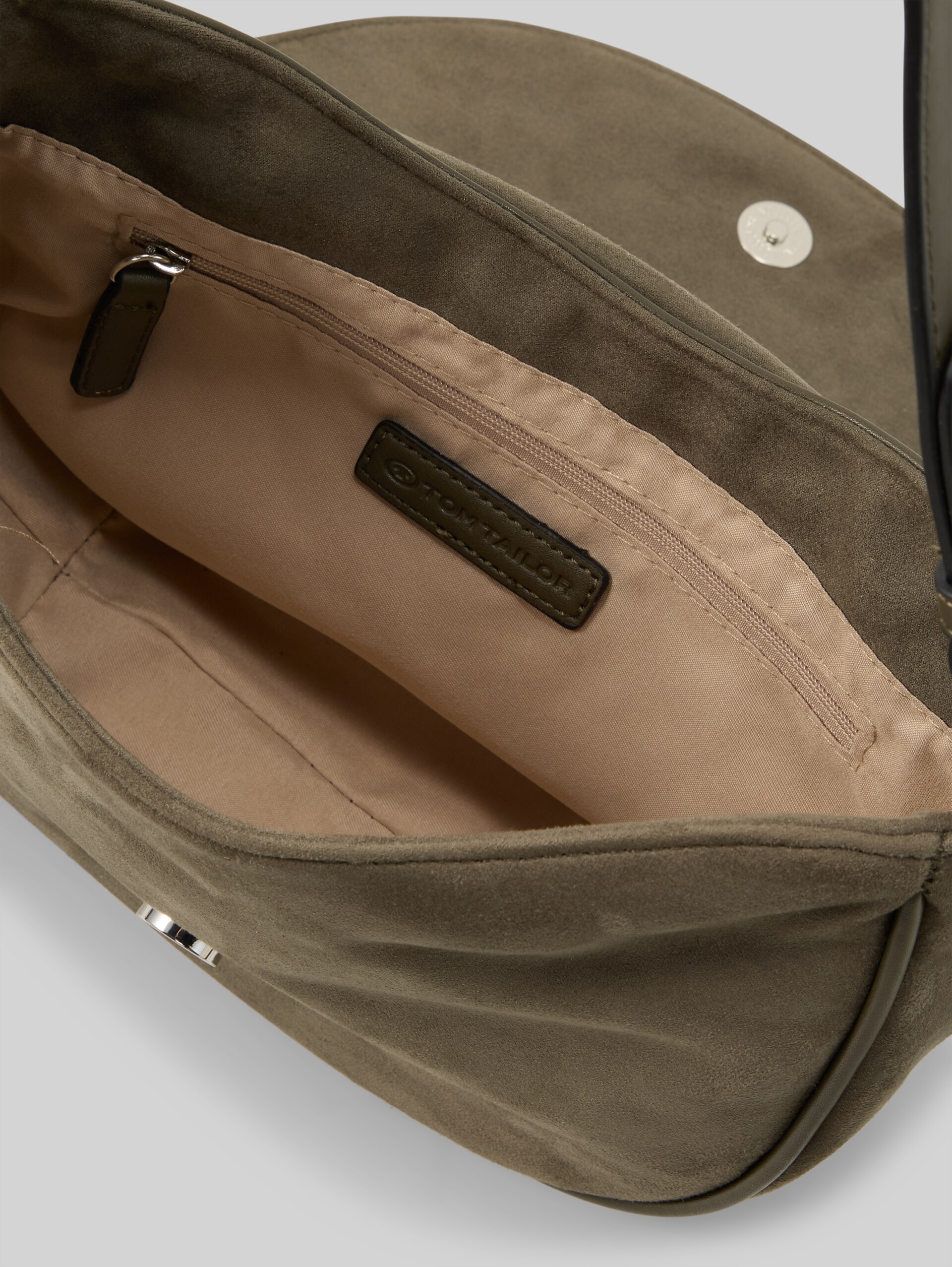 TTIDRA schoudertas met omslag - khaki / khaki - zijaanzicht product 