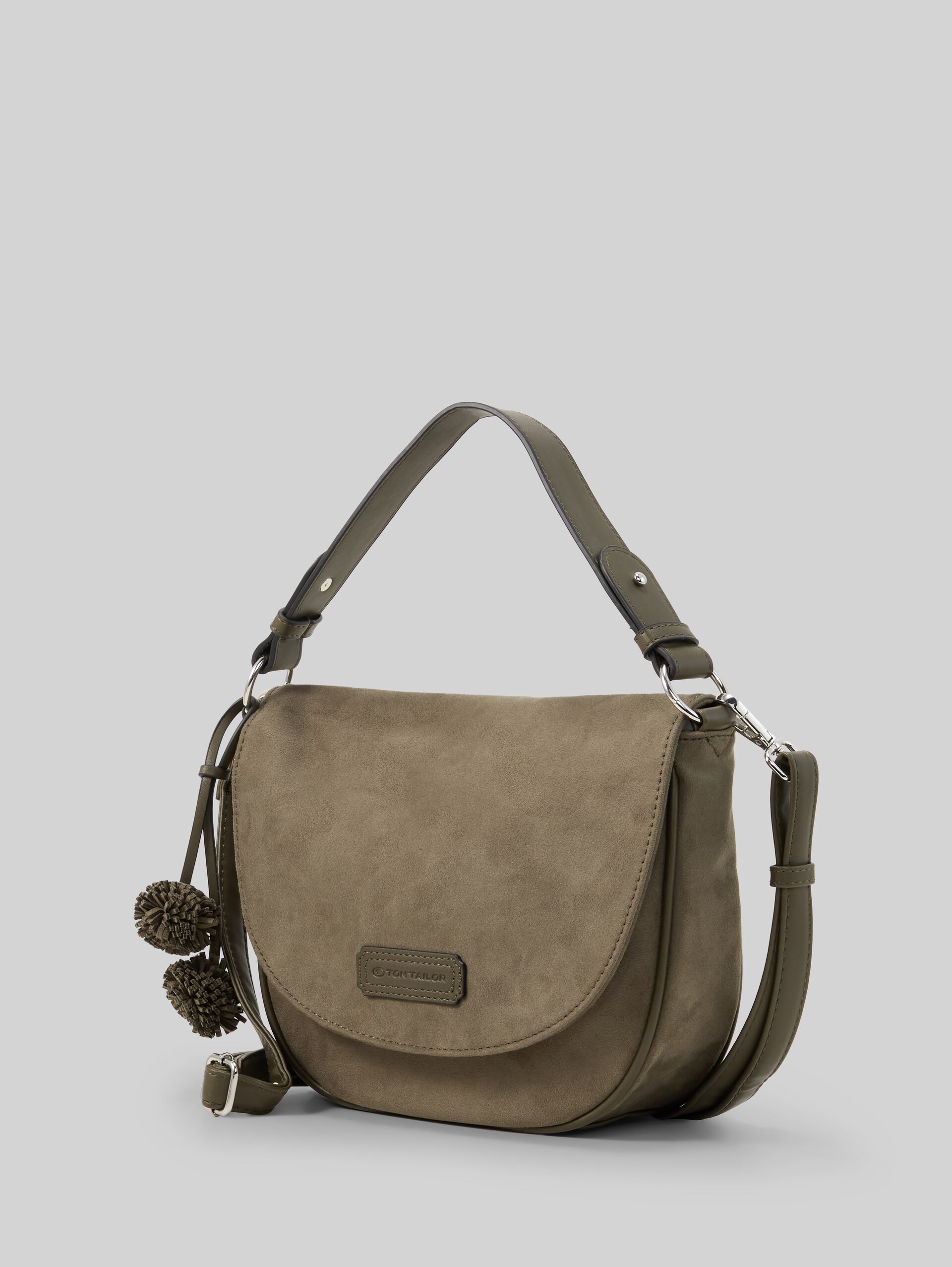 TTIDRA schoudertas met omslag - khaki / khaki - zijaanzicht product 