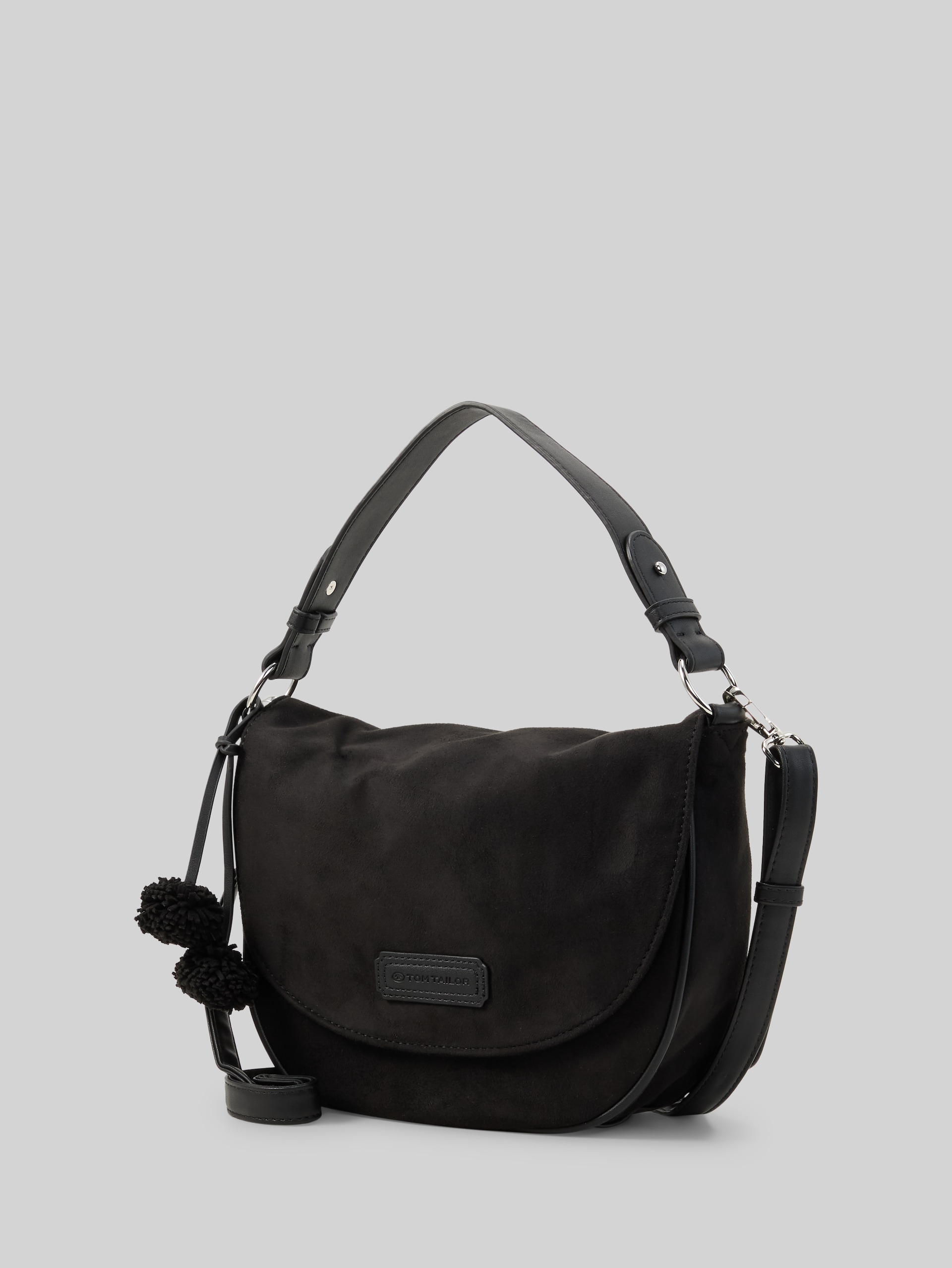 TTIDRA schoudertas met omslag - schwarz / black - zijaanzicht product 