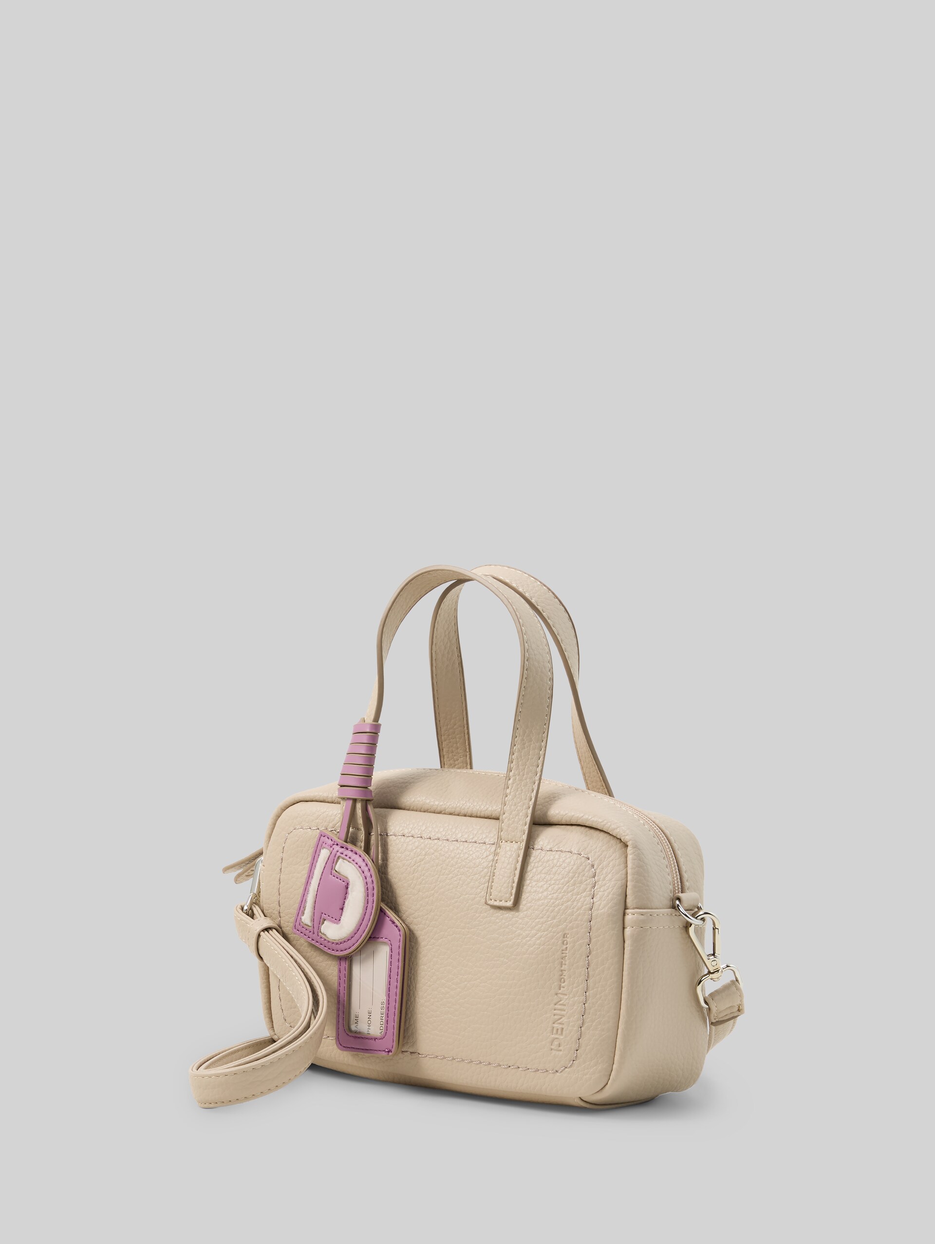 TTIRIDA handtas met hanger - beige / beige - zijaanzicht product 
