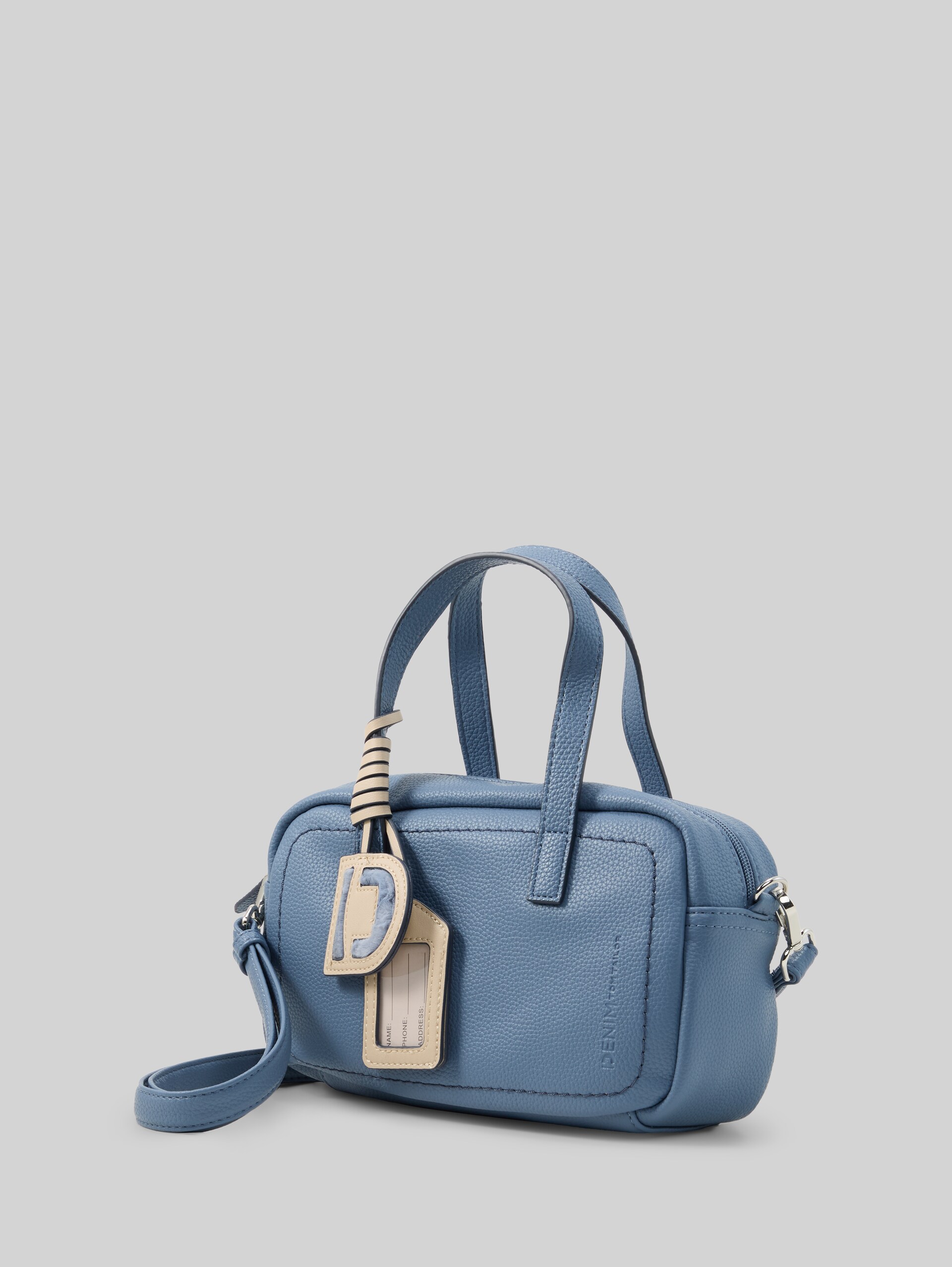 TTIRIDA handtas met hanger - mid blue - zijaanzicht product 