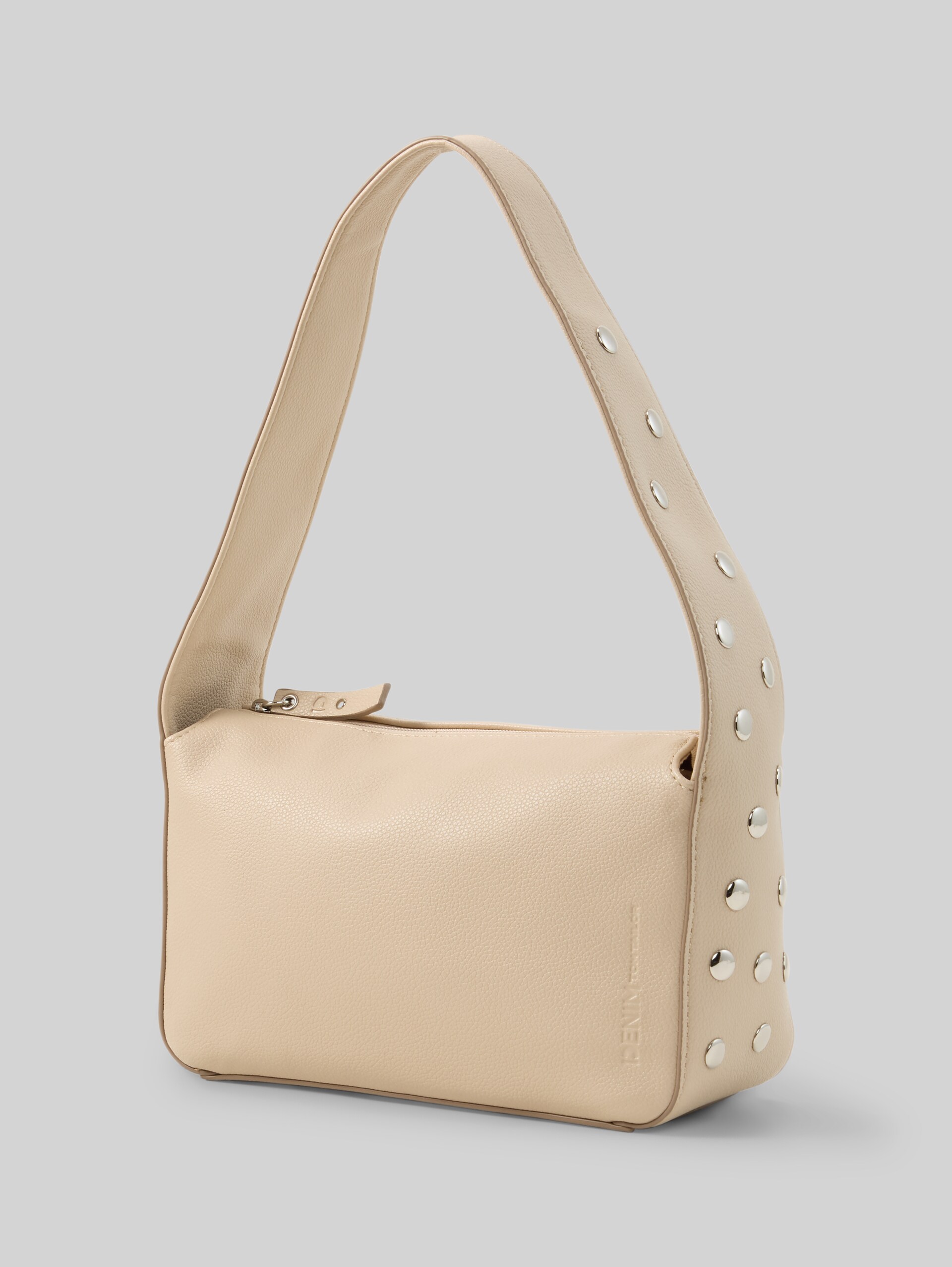 TTJACARDA schoudertas met studs - beige / beige - zijaanzicht product 