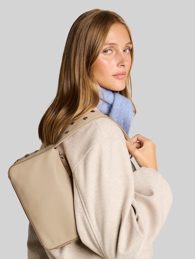 TTJACARDA Shoulder bag with studs by Denim Female, beige / beige