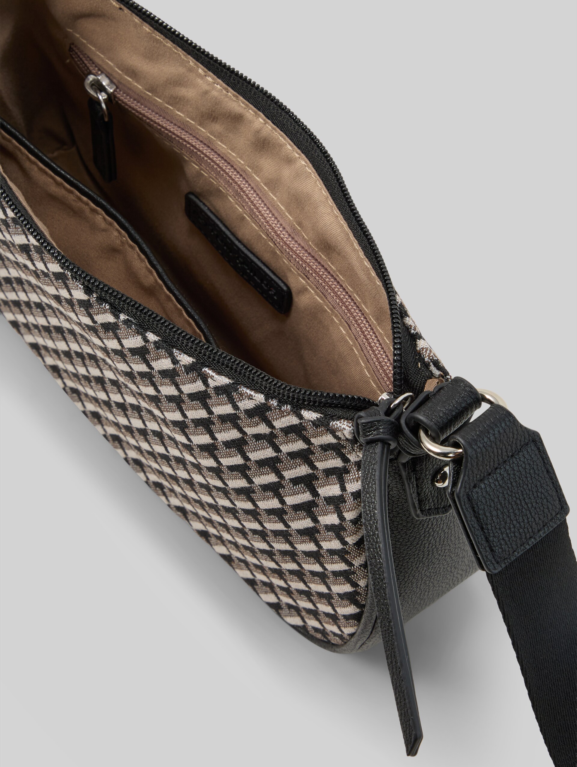 TTLANIKA M schoudertas met all-over print - mixed black - zijaanzicht product 