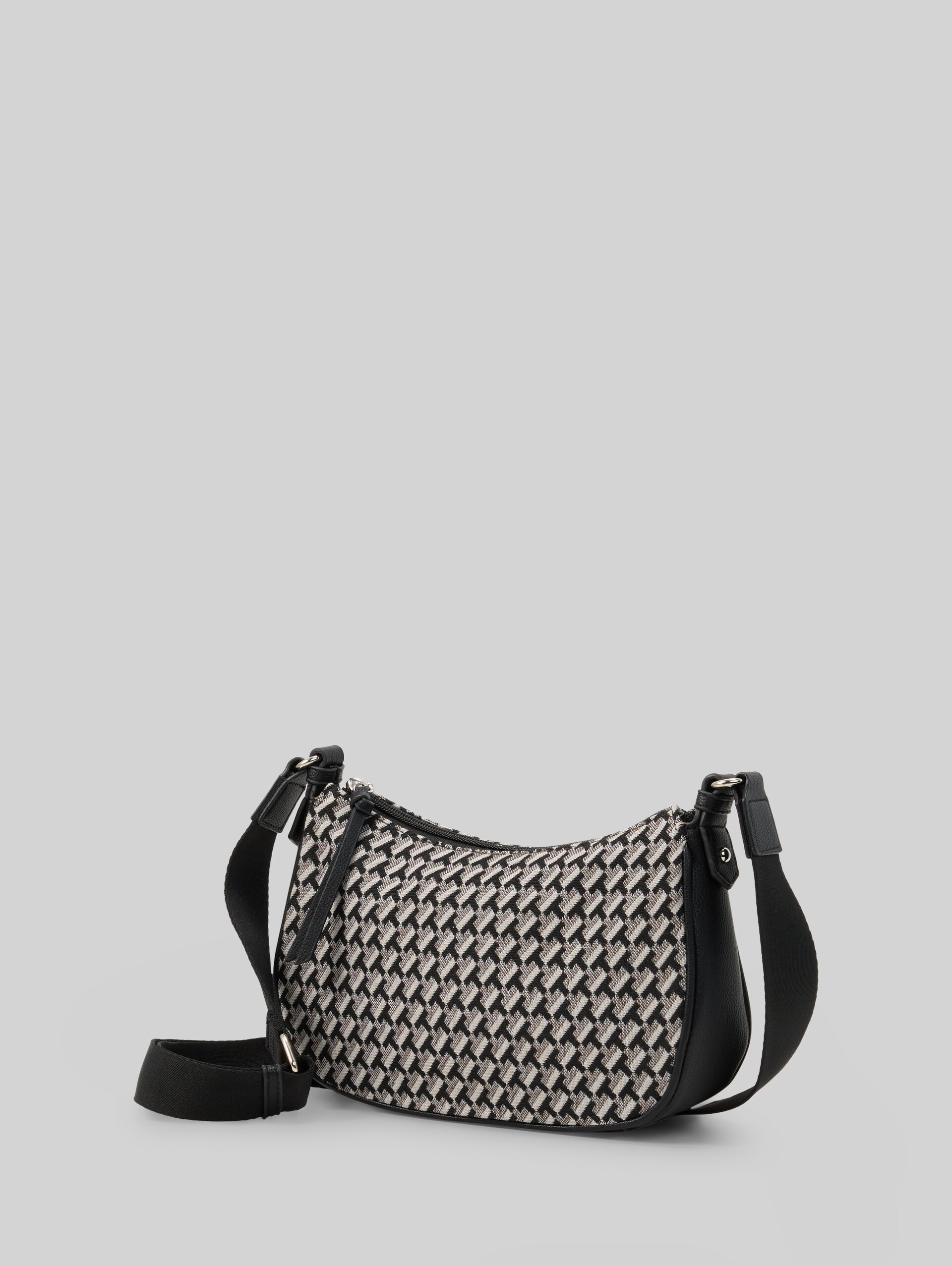 TTLANIKA M schoudertas met all-over print - mixed black - zijaanzicht product 