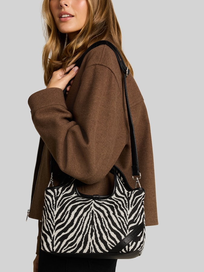 TTLIDORA S shopper met logobadge door Denim Female, animal black