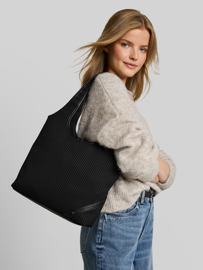 TTLIDORA L Sac cabas avec écusson logo par Denim Female, schwarz / black
