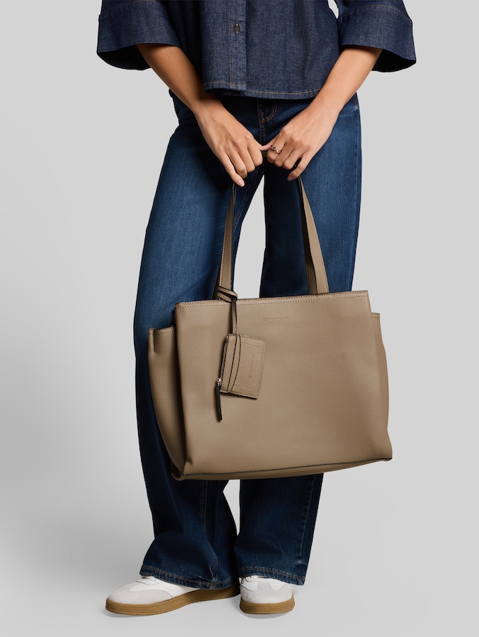 TTMAYAN L : sac cabas avec pochette amovible par Women, taupe / taupe
