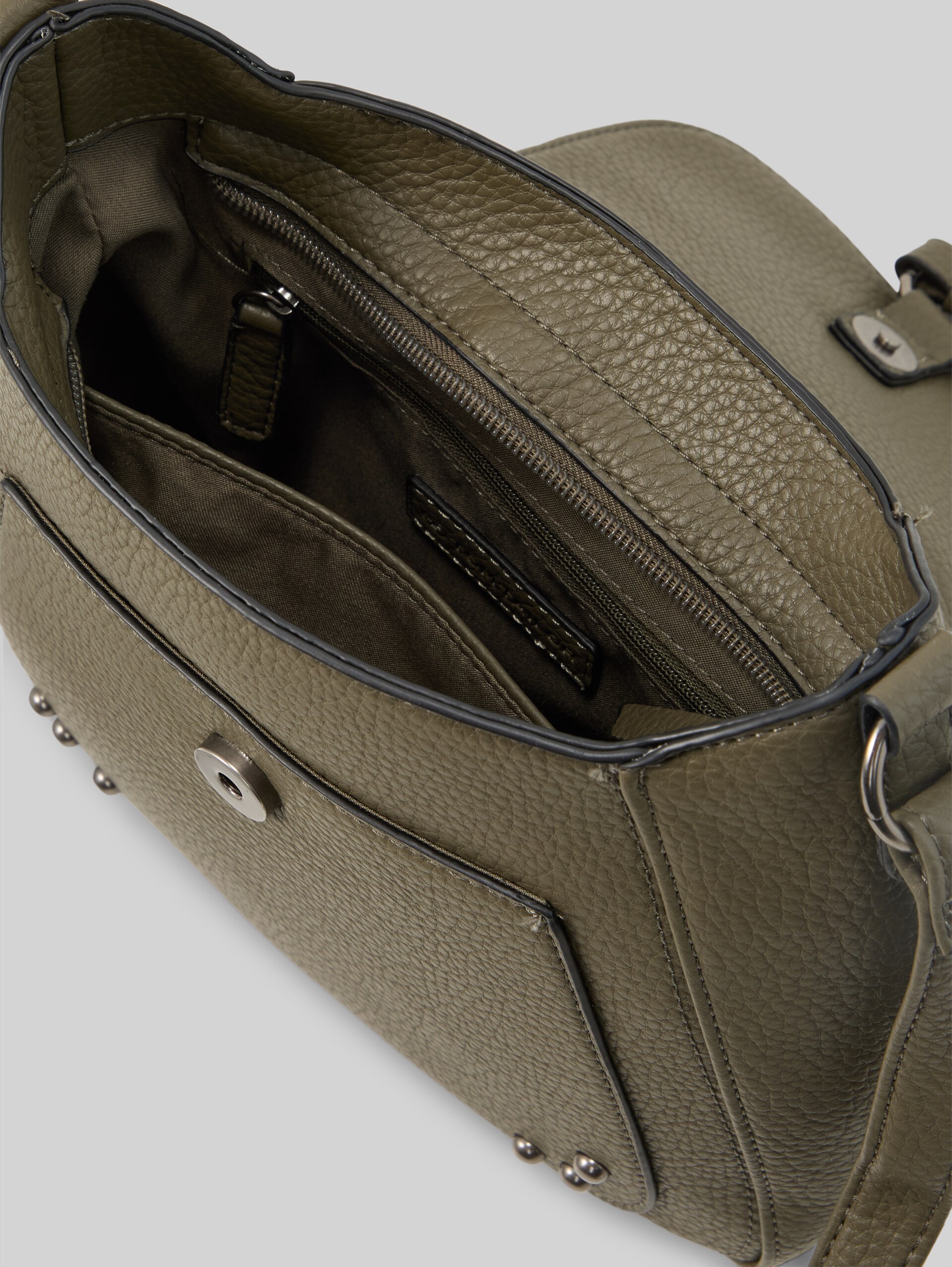 TTNALANI S schoudertas met studs - khaki / khaki - zijaanzicht product 