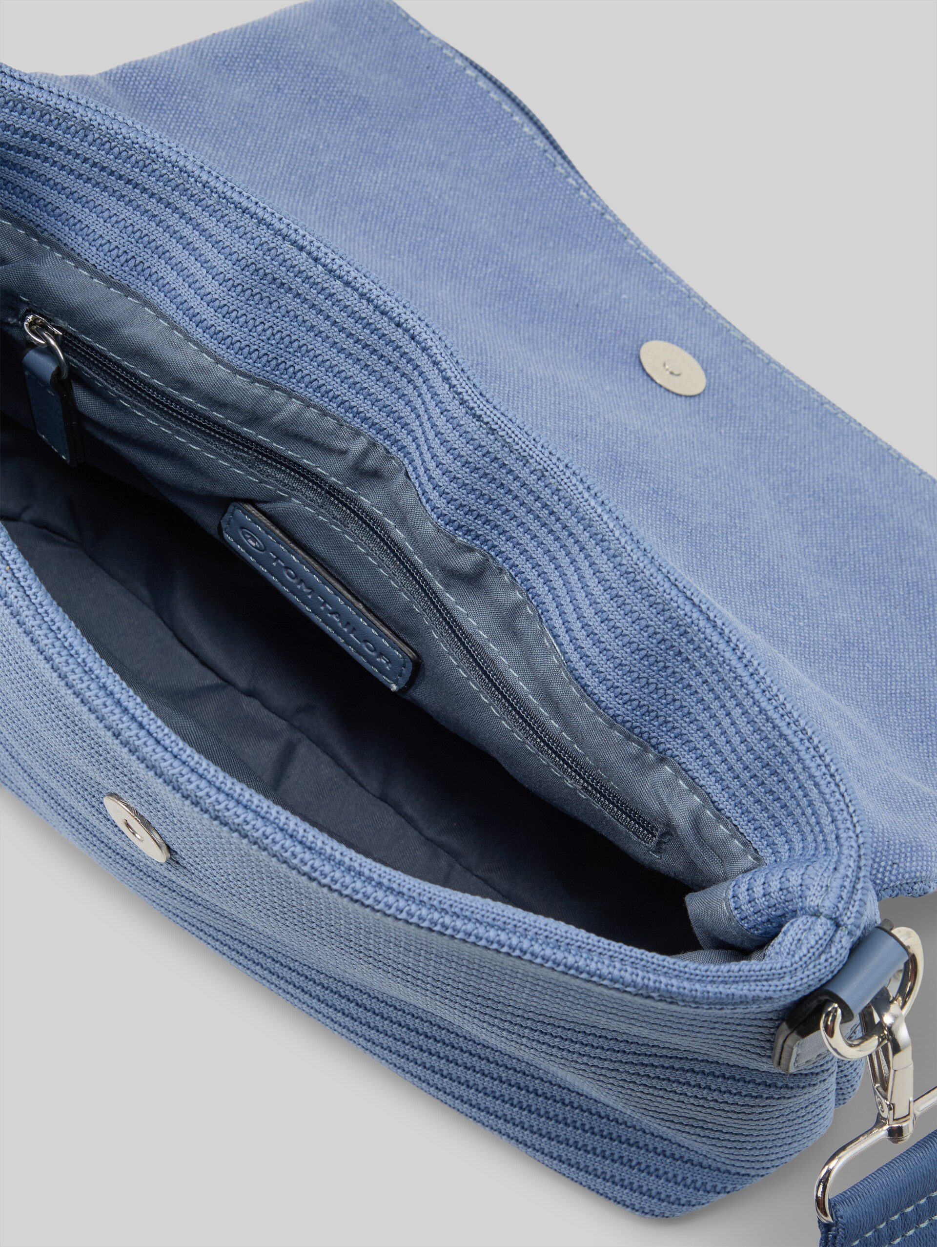 TTVESNA M schoudertas met omslag - mid blue - zijaanzicht product 