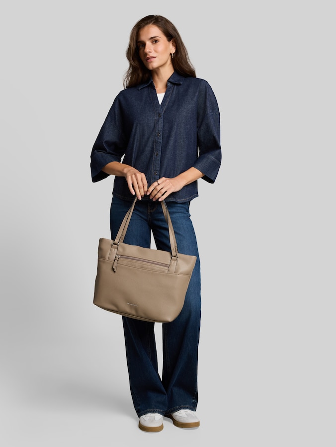 TTWINA L : sac cabas avec détails zippés par Women, taupe / taupe