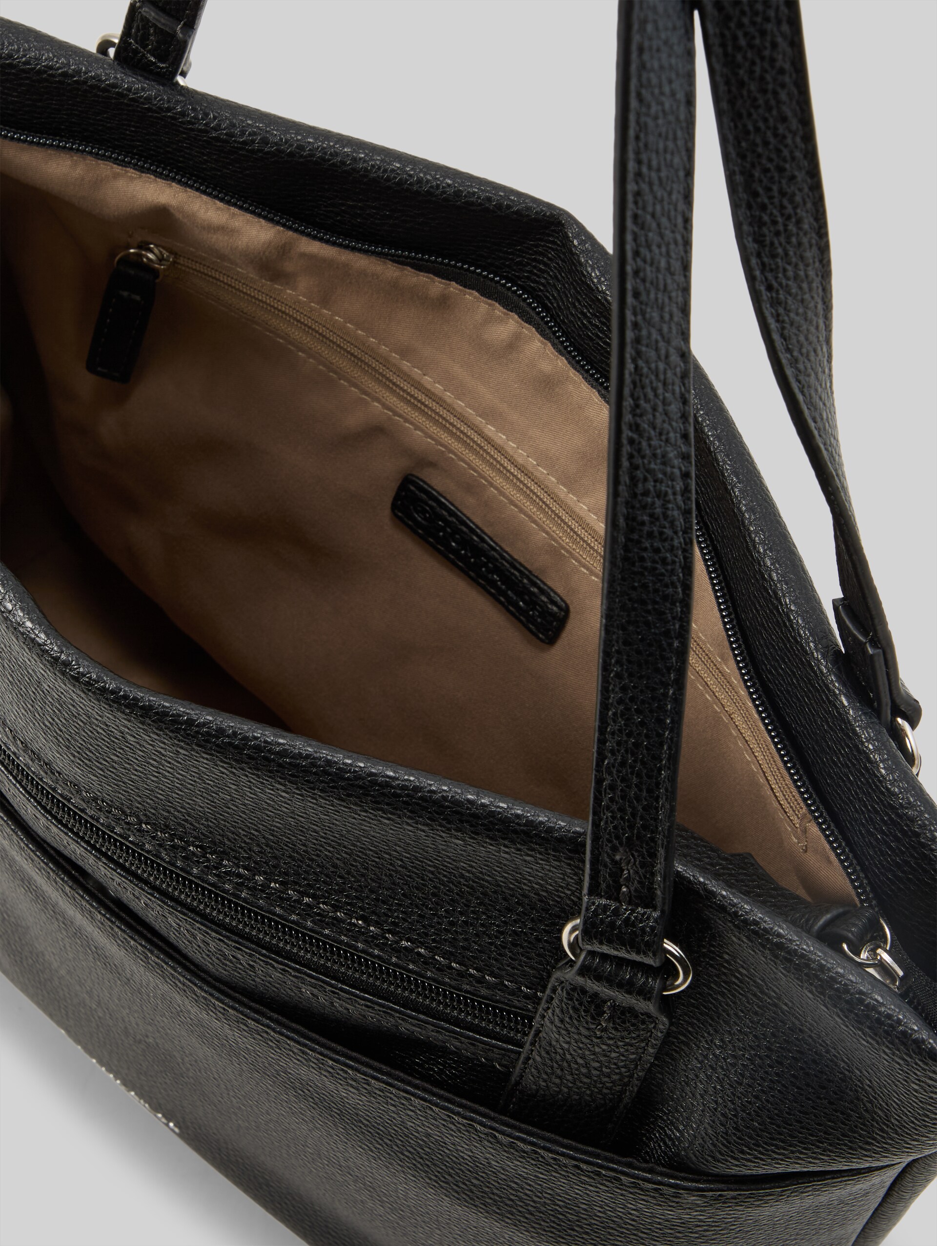 TTWINA L shopper met ritsdetails - schwarz / black - zijaanzicht product 