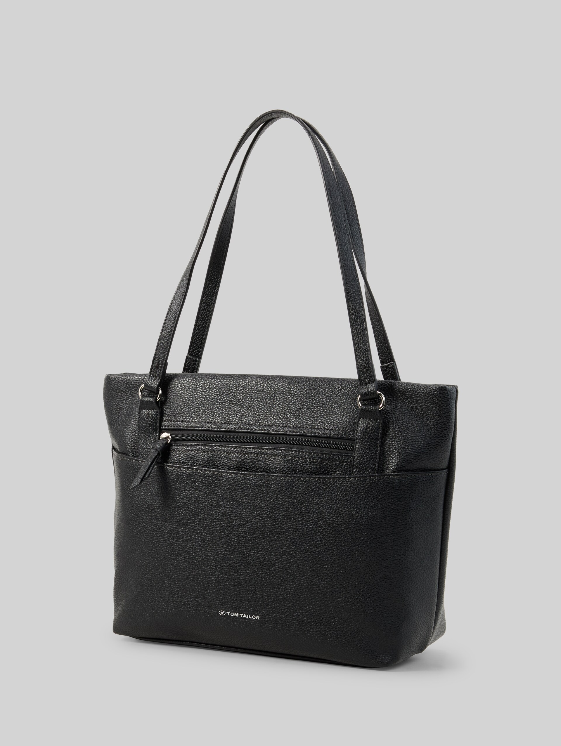 TTWINA L shopper met ritsdetails - schwarz / black - zijaanzicht product 