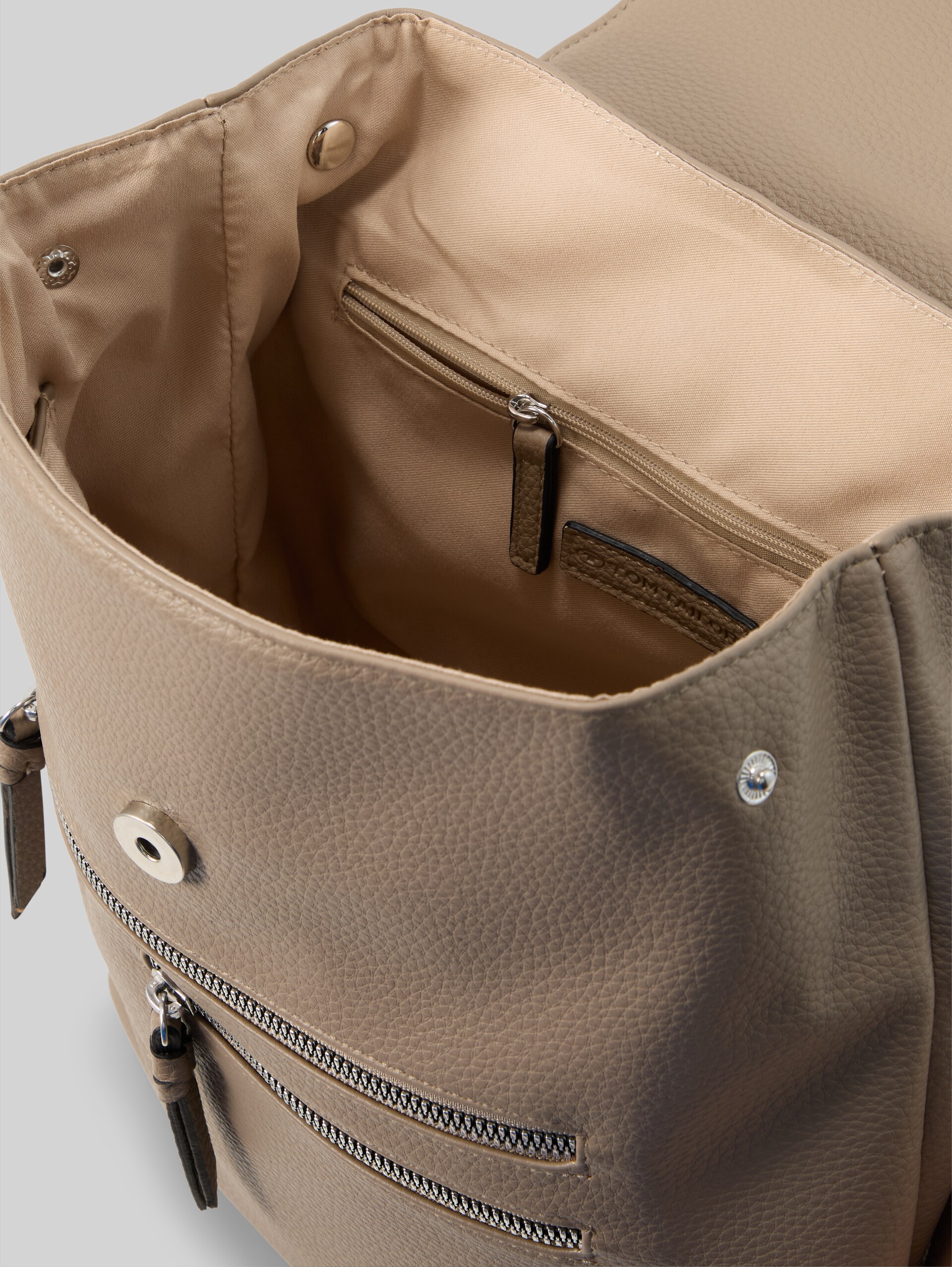 TTWINONA Rugzak met omslag - taupe / taupe - zijaanzicht product 