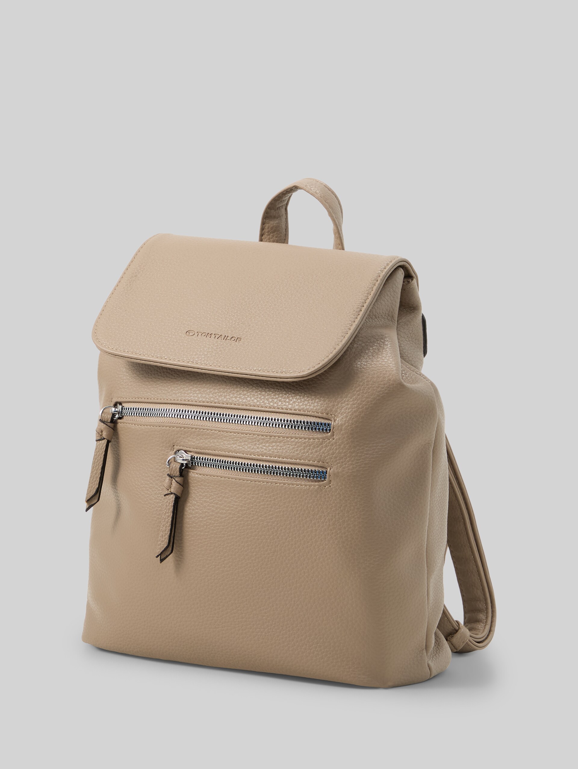 TTWINONA Rugzak met omslag - taupe / taupe - zijaanzicht product 
