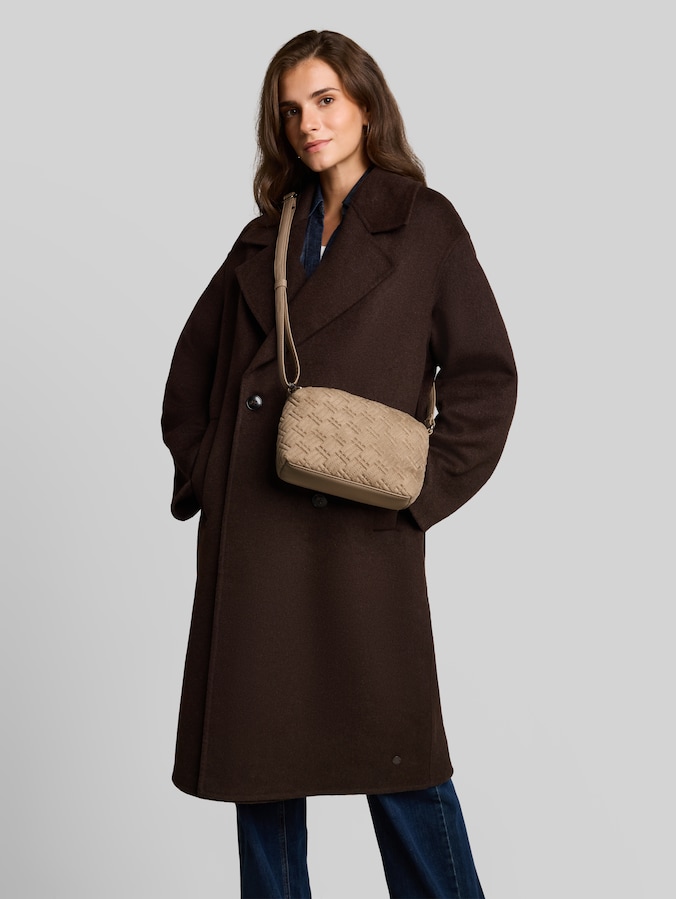 TTXANTHIA Sac à bandoulière avec logo estampé par Women, taupe / taupe