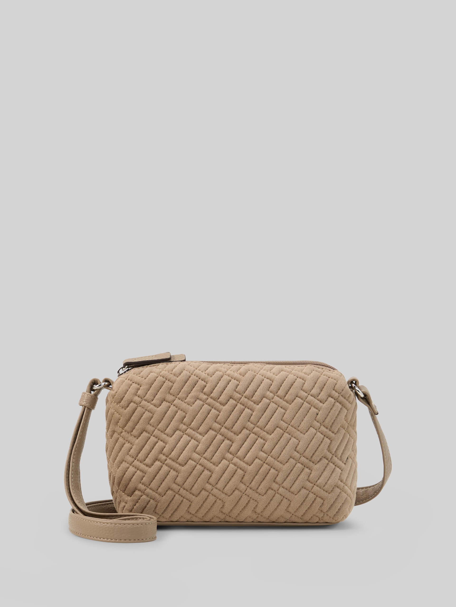 TTXANTHIA schoudertas met logo-reliëf - taupe / taupe - Product vooraanzicht
