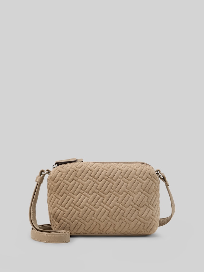 TTXANTHIA schoudertas met logo-reliëf door Women, taupe / taupe