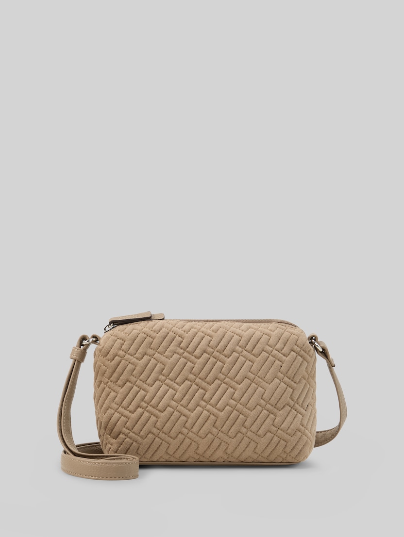 TTXANTHIA schoudertas met logo-reliëf door Women, taupe / taupe