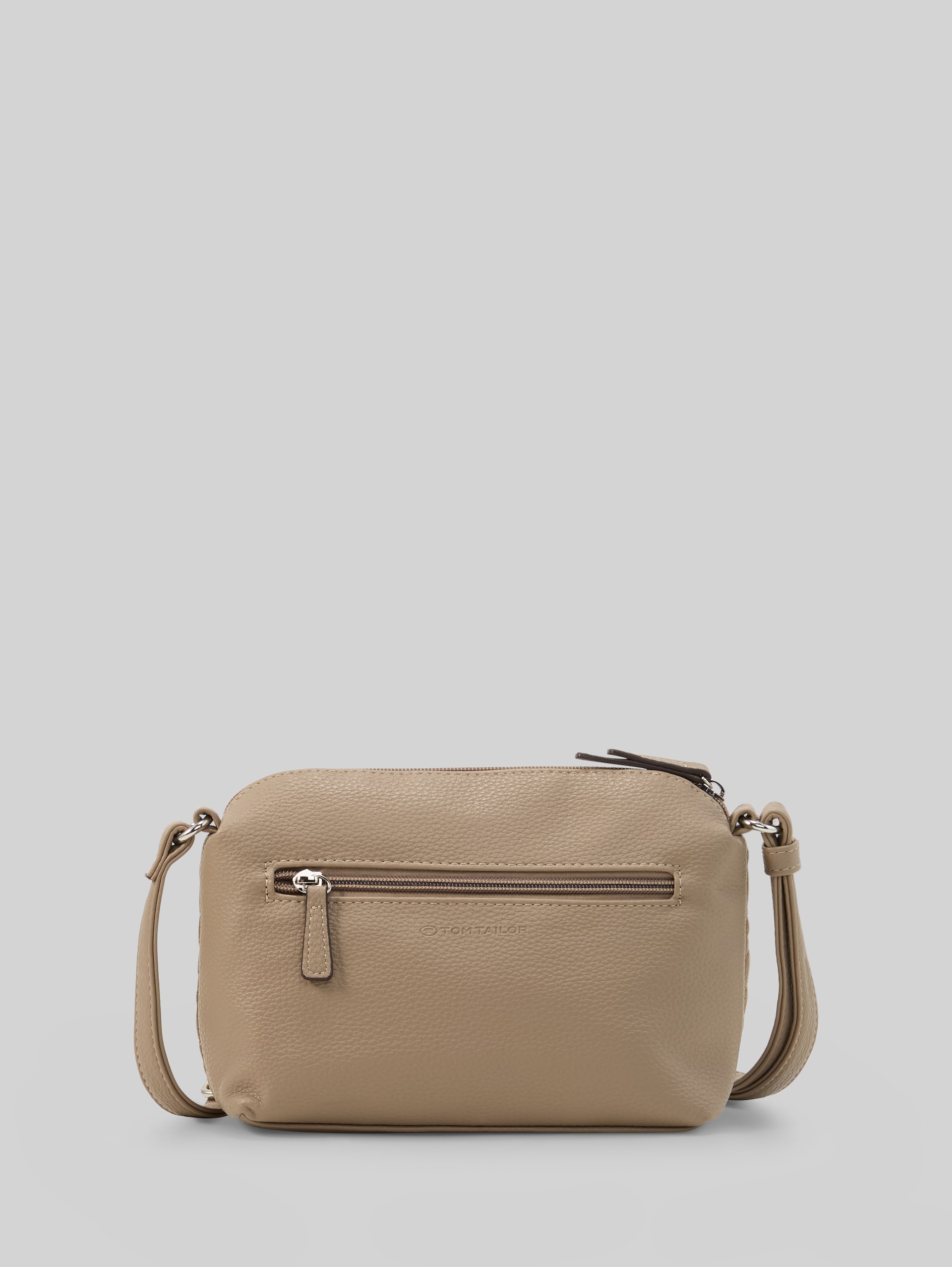 TTXANTHIA schoudertas met logo-reliëf - taupe / taupe - Achteraanzicht product