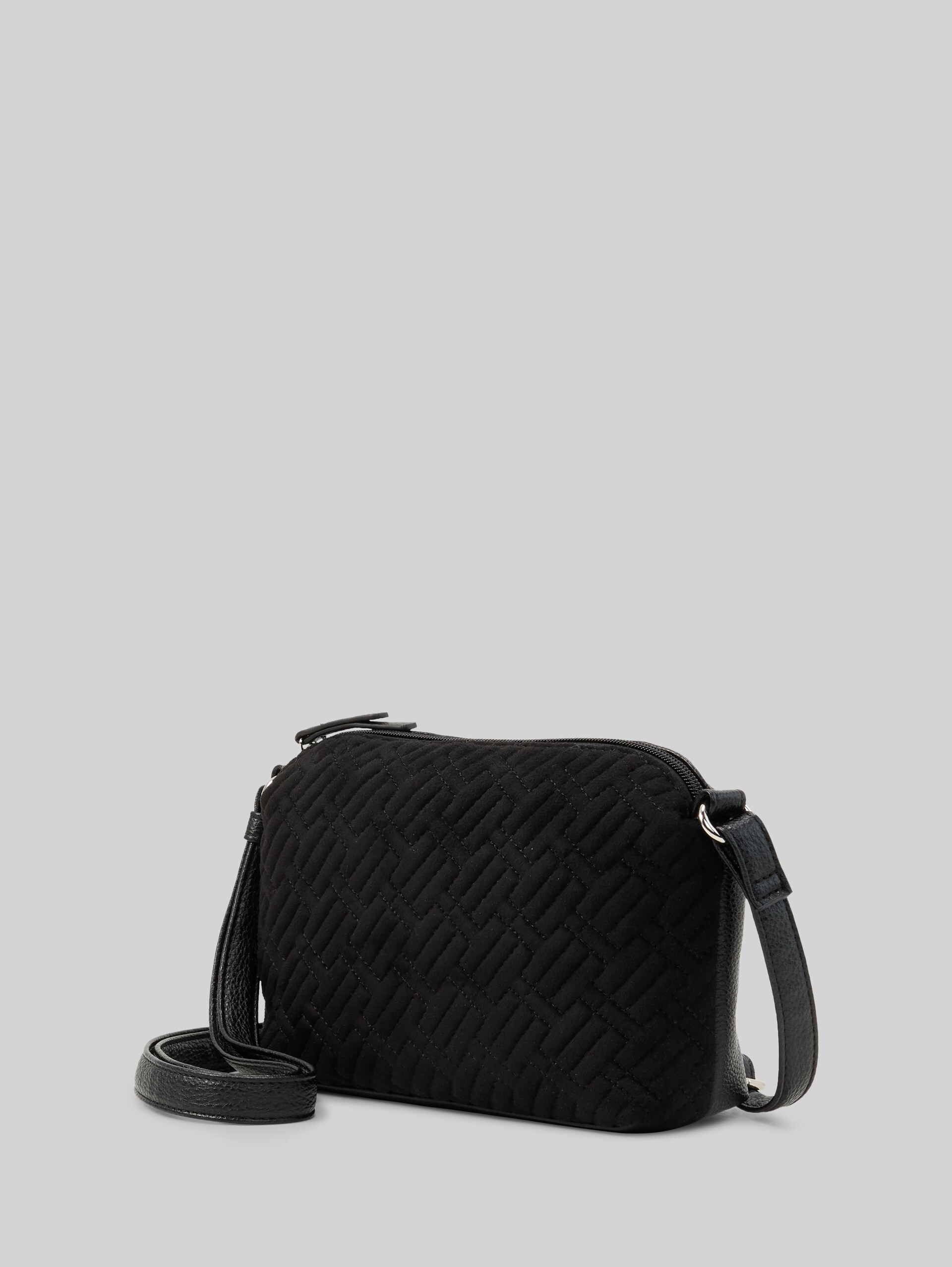 TTXANTHIA schoudertas met logo-reliëf - schwarz / black - zijaanzicht product 
