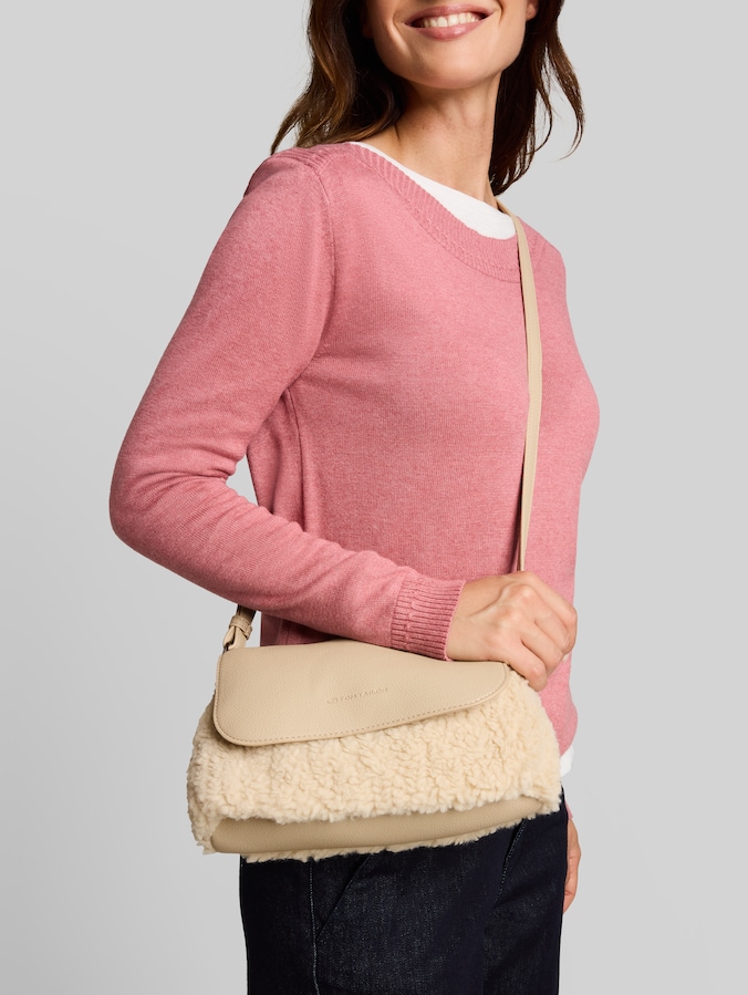 TTZELINA S : sac à bandoulière avec fourrure synthétique par Women, beige / beige