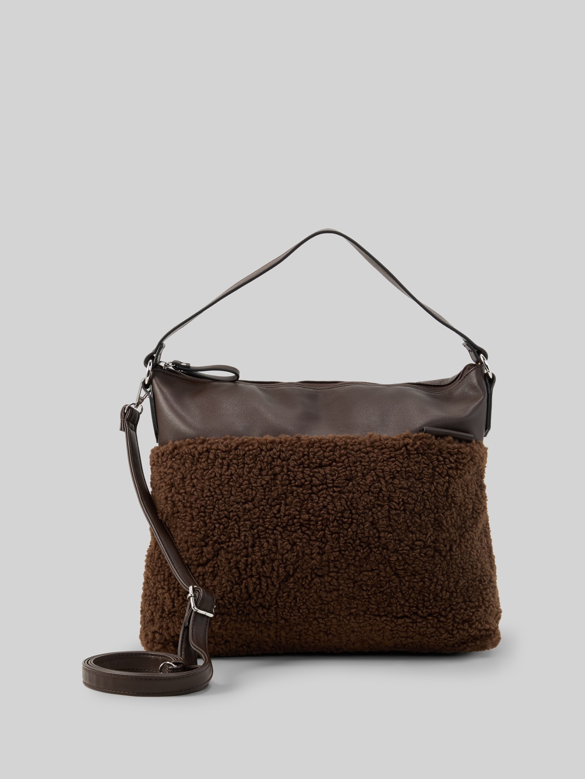 TTZELINA M buideltas met teddybont - dark brown - Product vooraanzicht