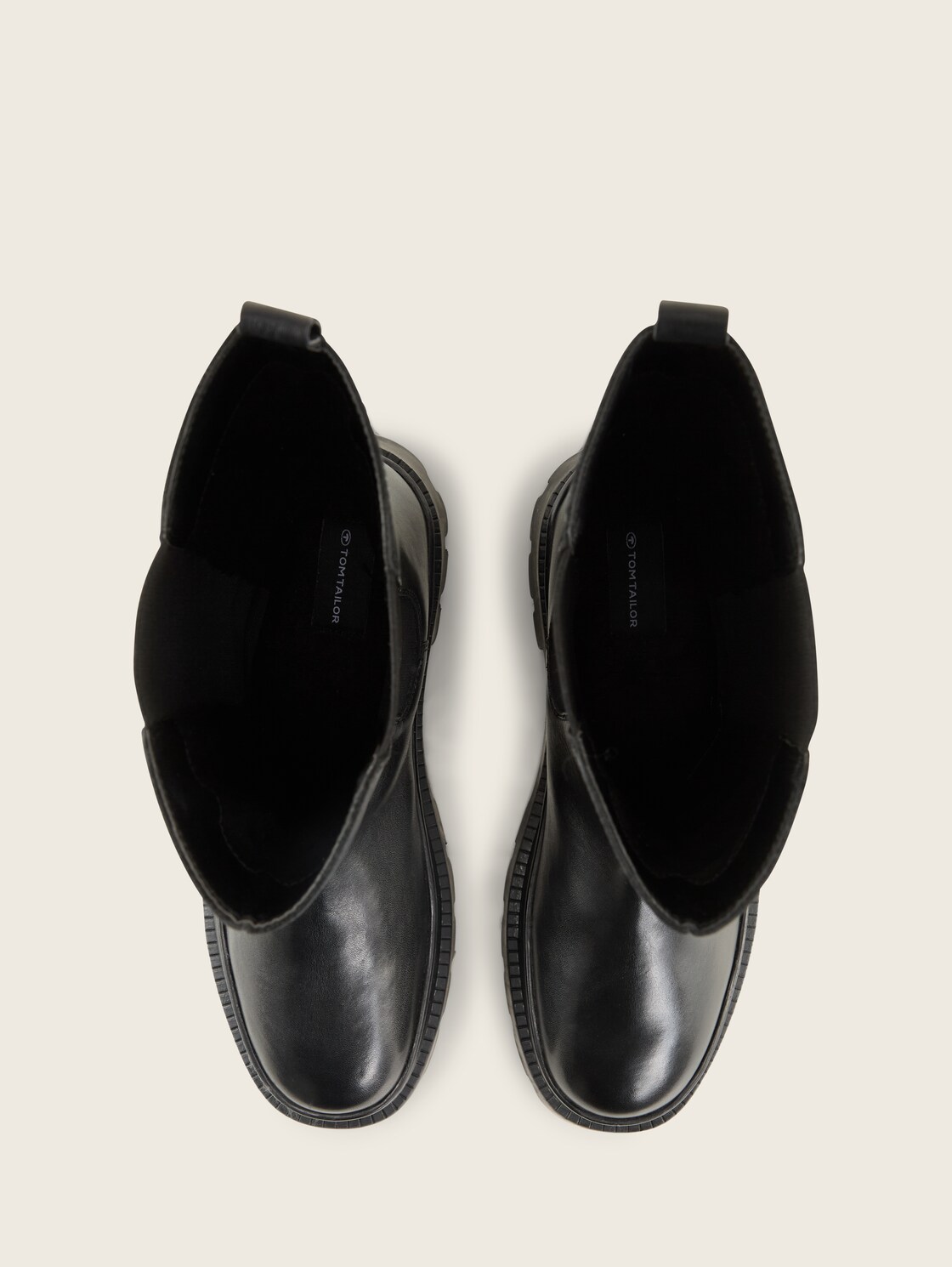 Gefütterte Stiefel aus Leder - black - Produkt-Ansicht von oben 