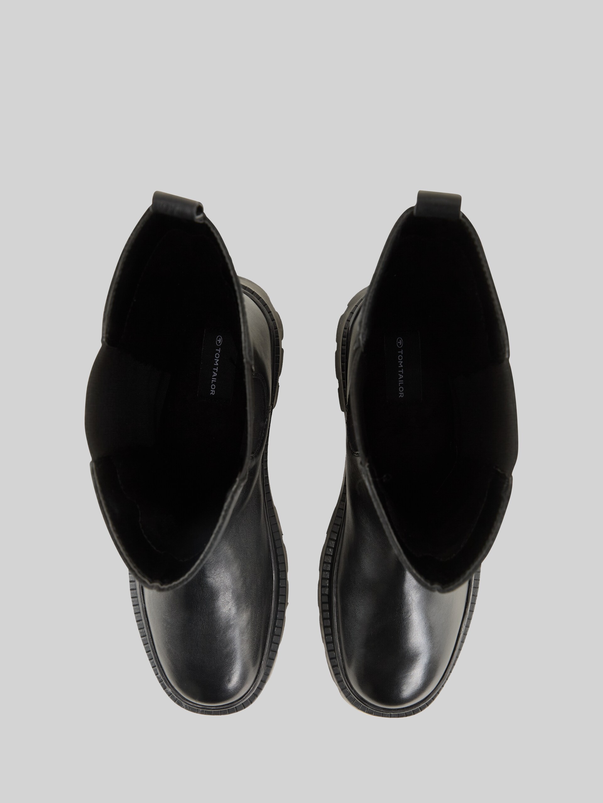 Lined leather boots - black - Product view from top 