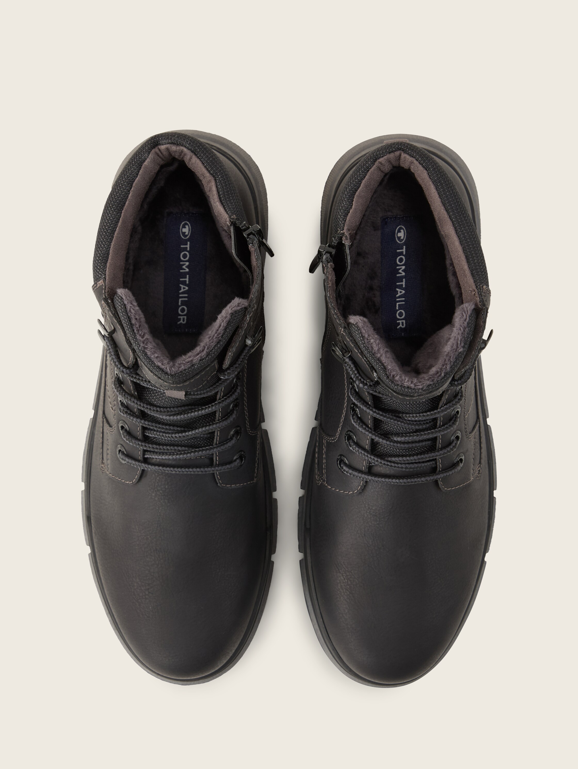 Gefütterte Kunstleder Stiefeletten - black_1 - 