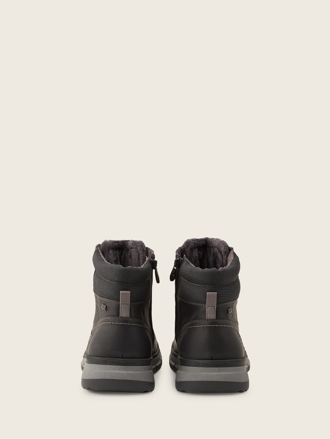 Gefütterte Kunstleder Stiefeletten - black - Produkt-Rückansicht