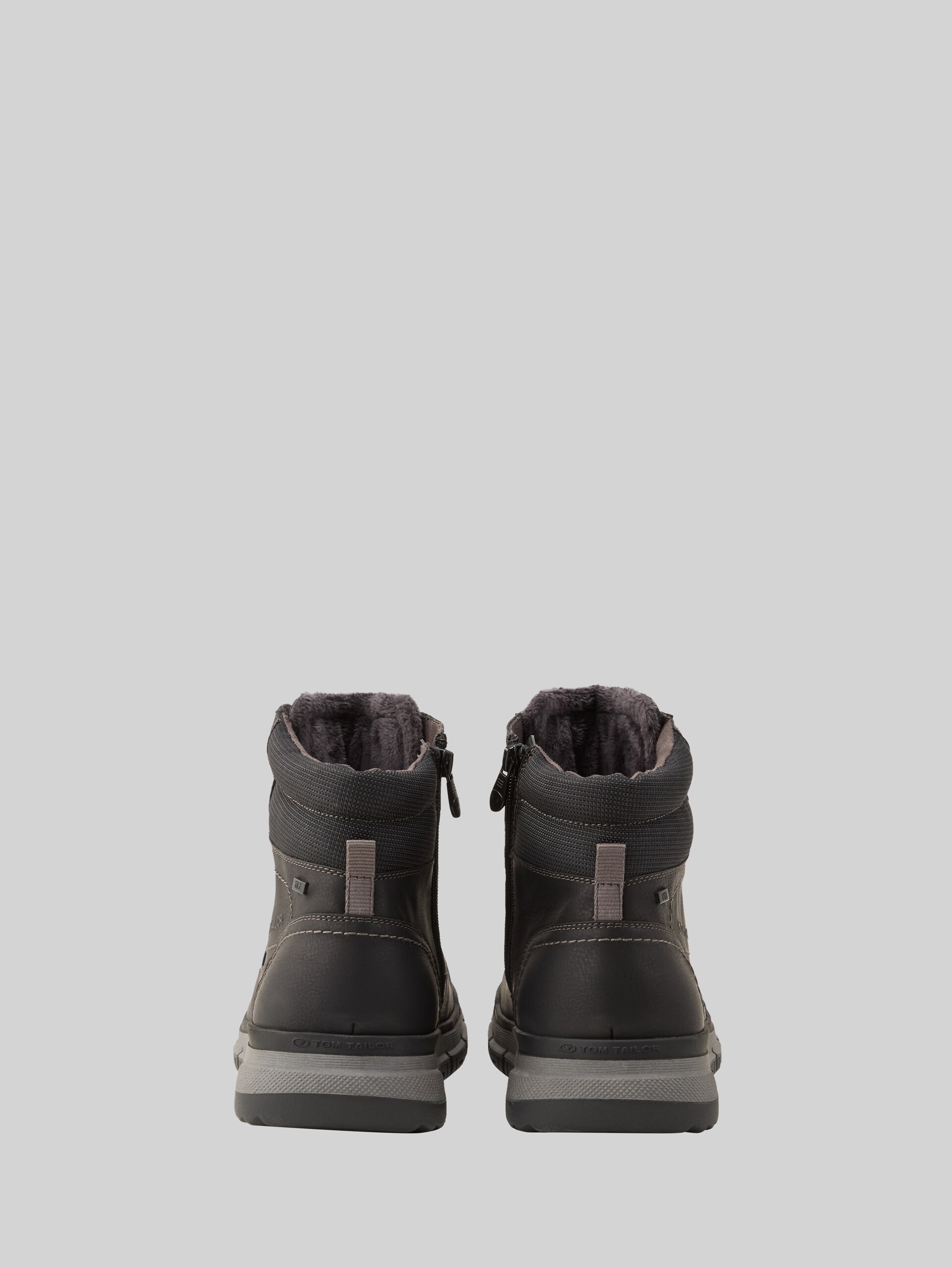 Lined faux leather ankle boots - black - Product rear view