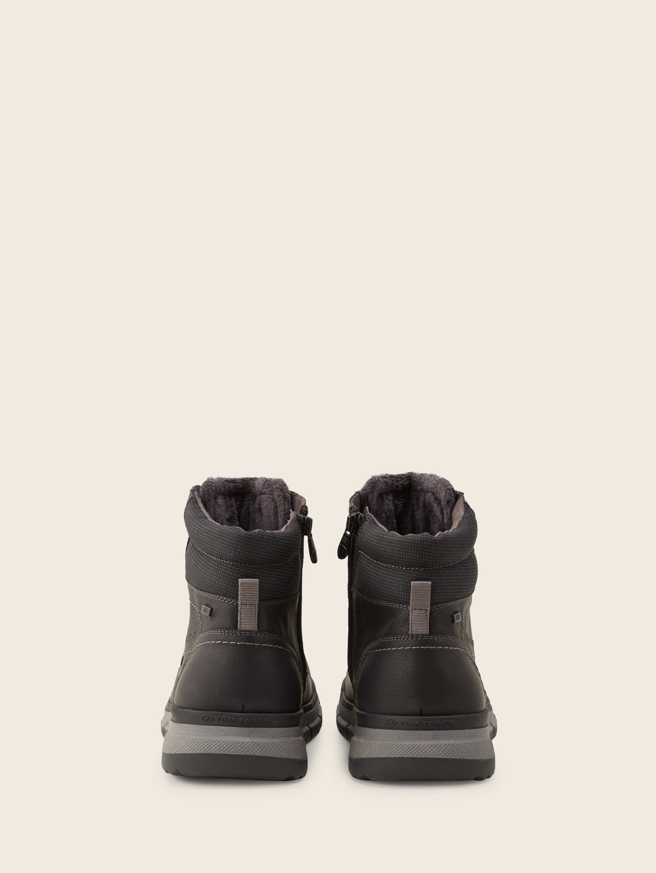 Gefütterte Kunstleder Stiefeletten - black_1 - 