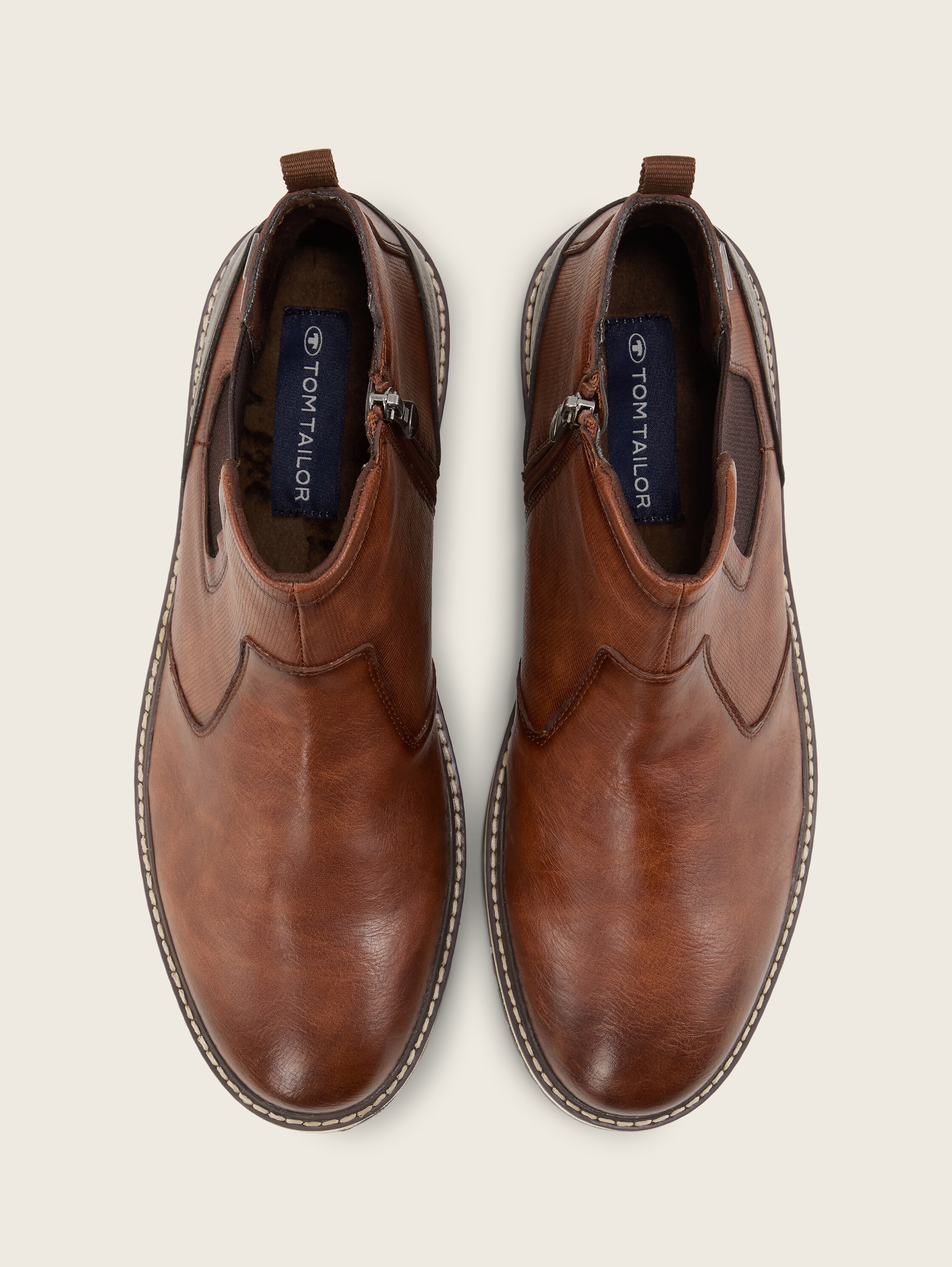 Kunstleder Stiefeletten - cognac - 