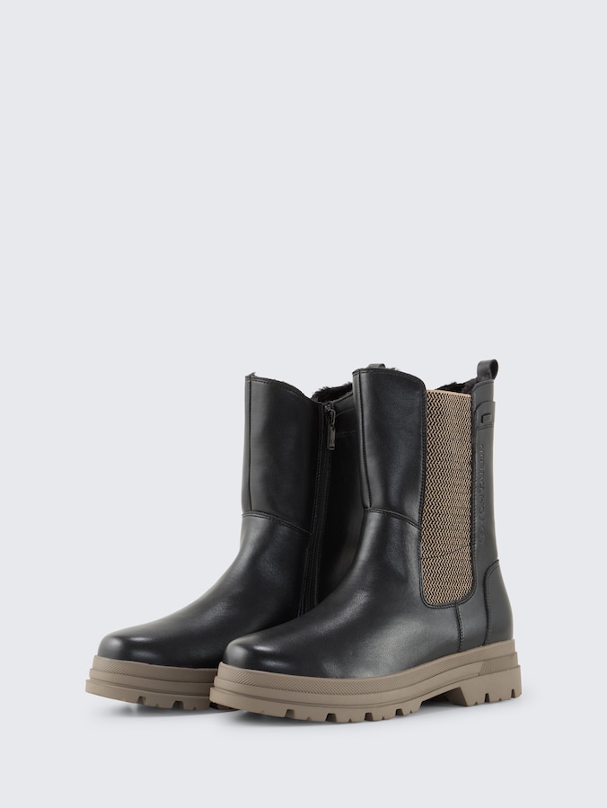 Waterproof boots with lining by Women, black