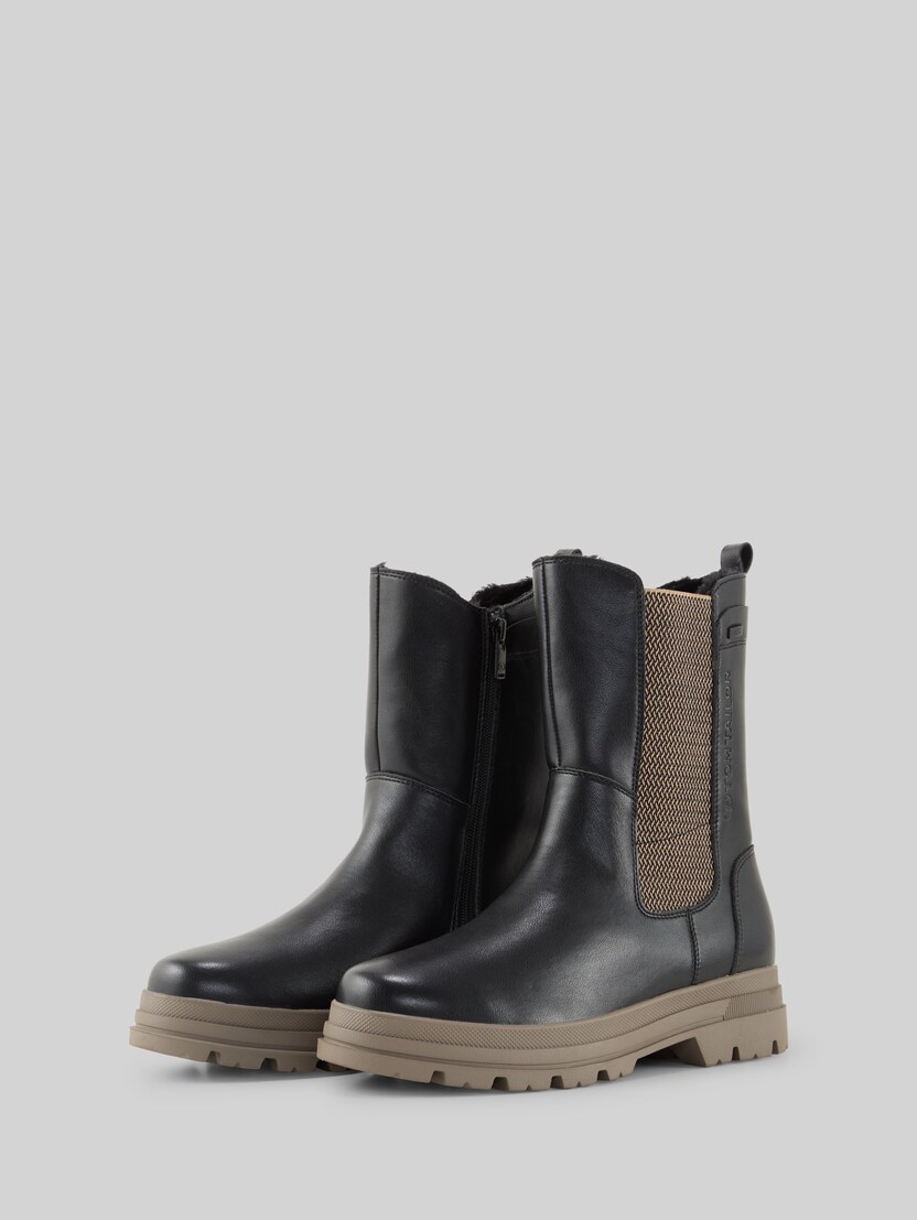 Waterproof boots with lining by Women, black
