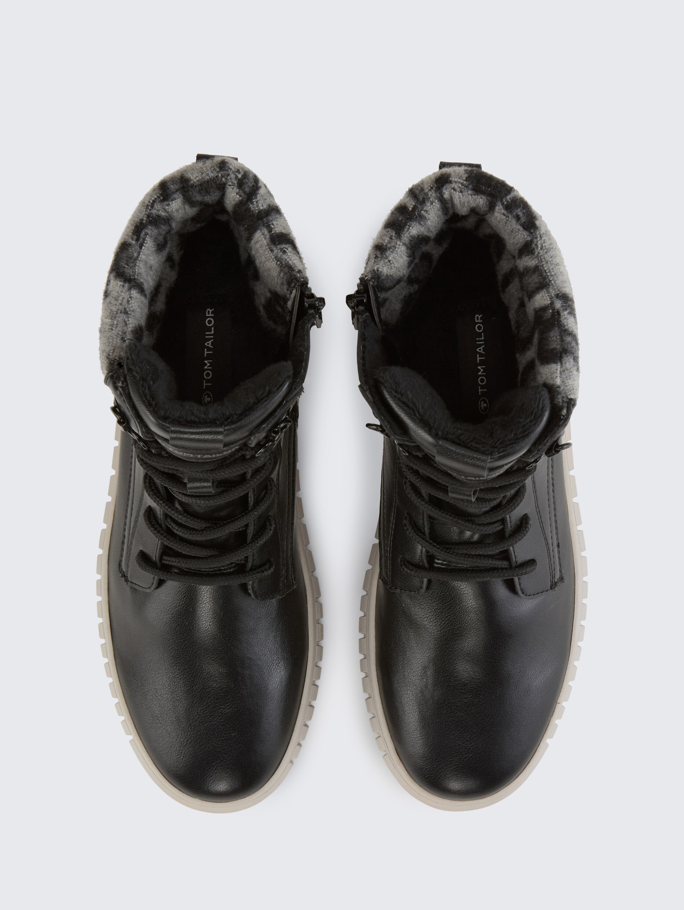 Bottines fourrées avec détail léopard - black_1 - 