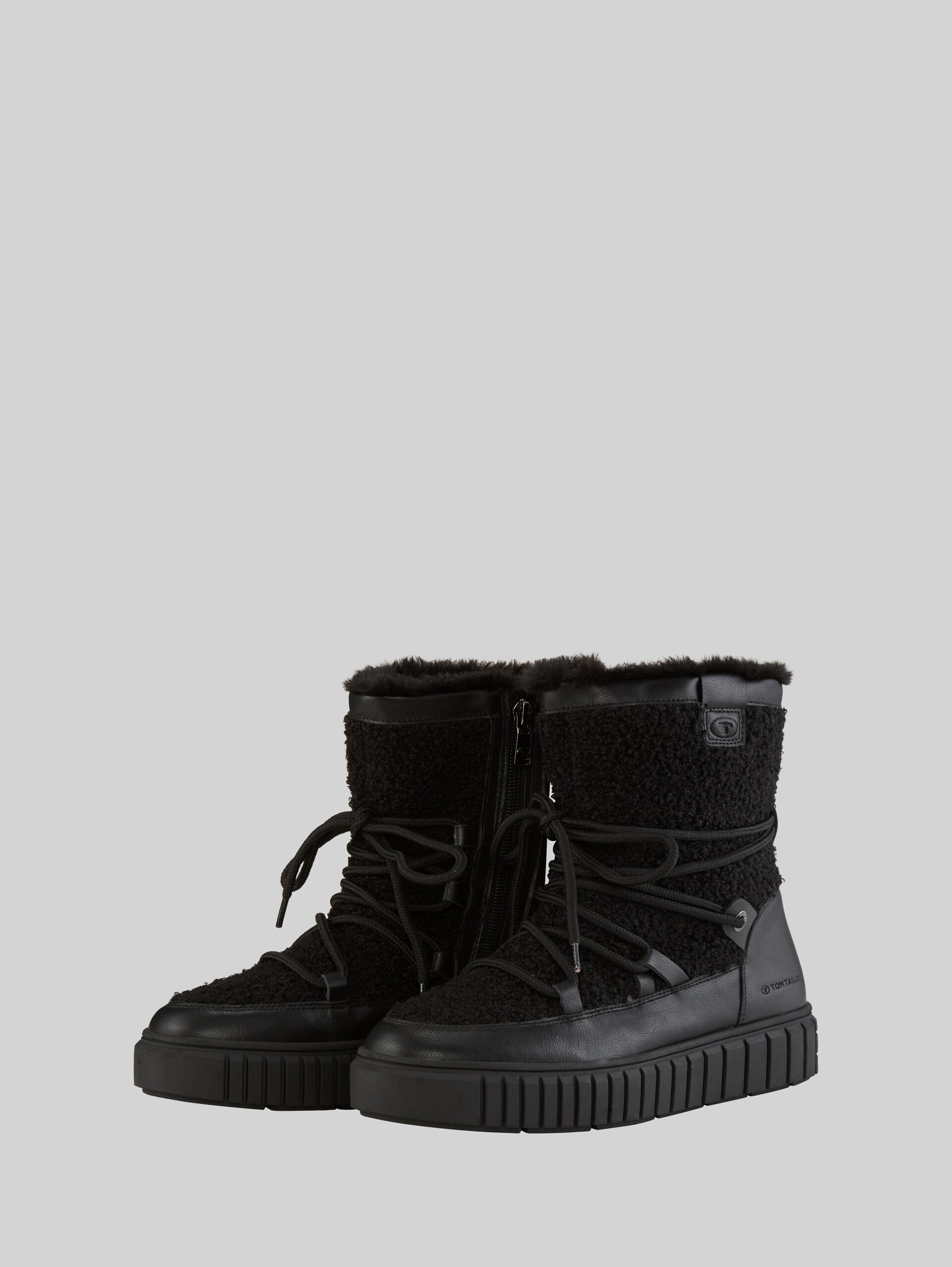 Lined snow boots - black - side product view