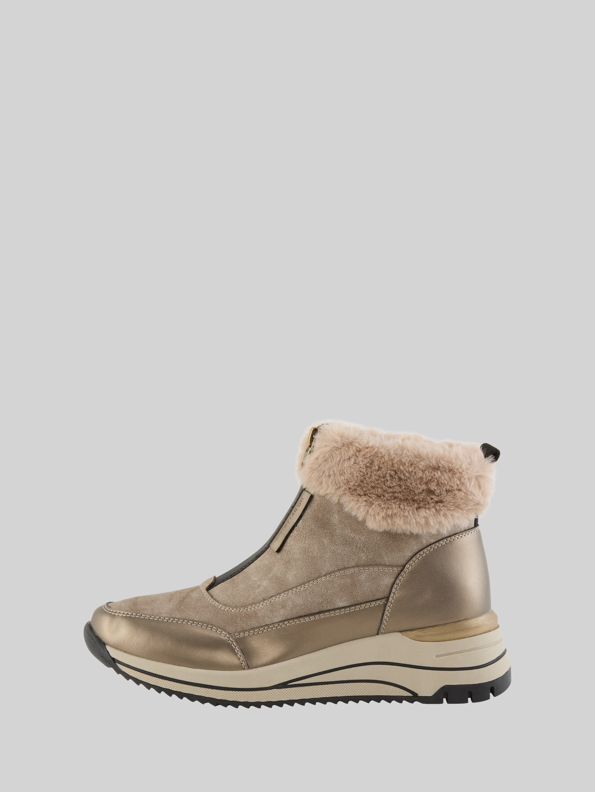 Padded ankle boots with block heels - fango - Product detail view
