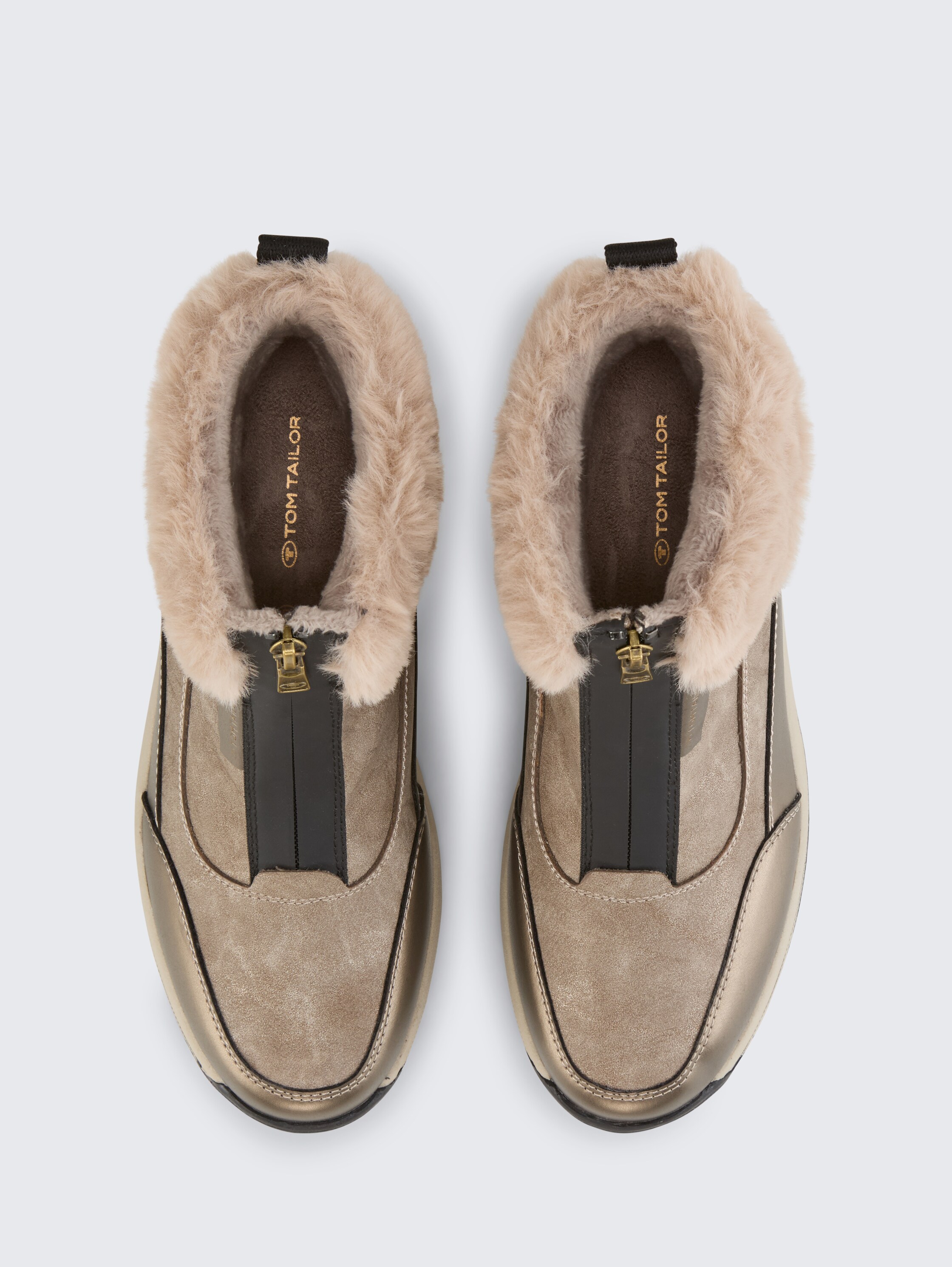 Gefütterte Stiefeletten mit Block-Absatz - fango - 