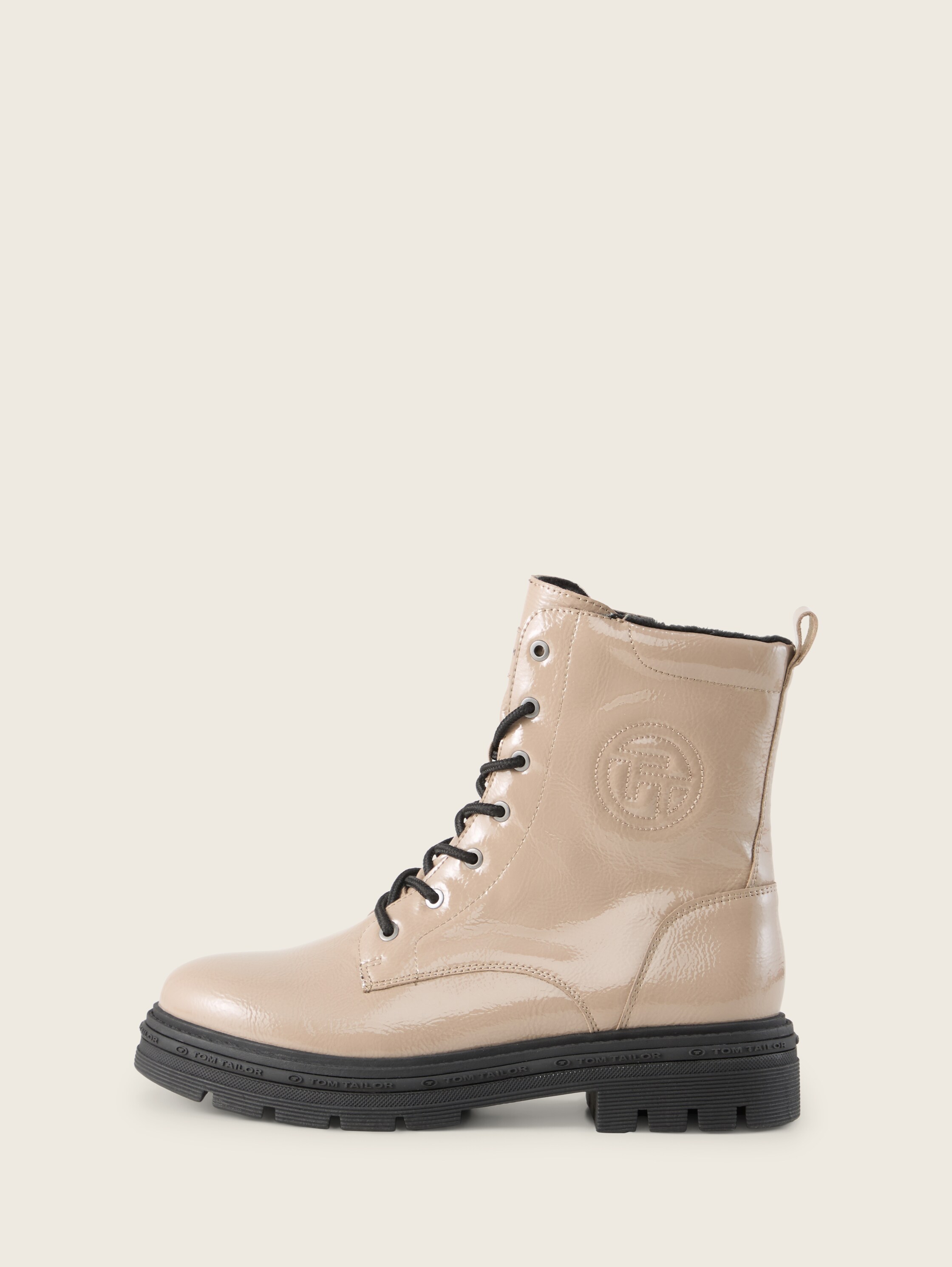 Stiefeletten aus Kunstleder - taupe - 