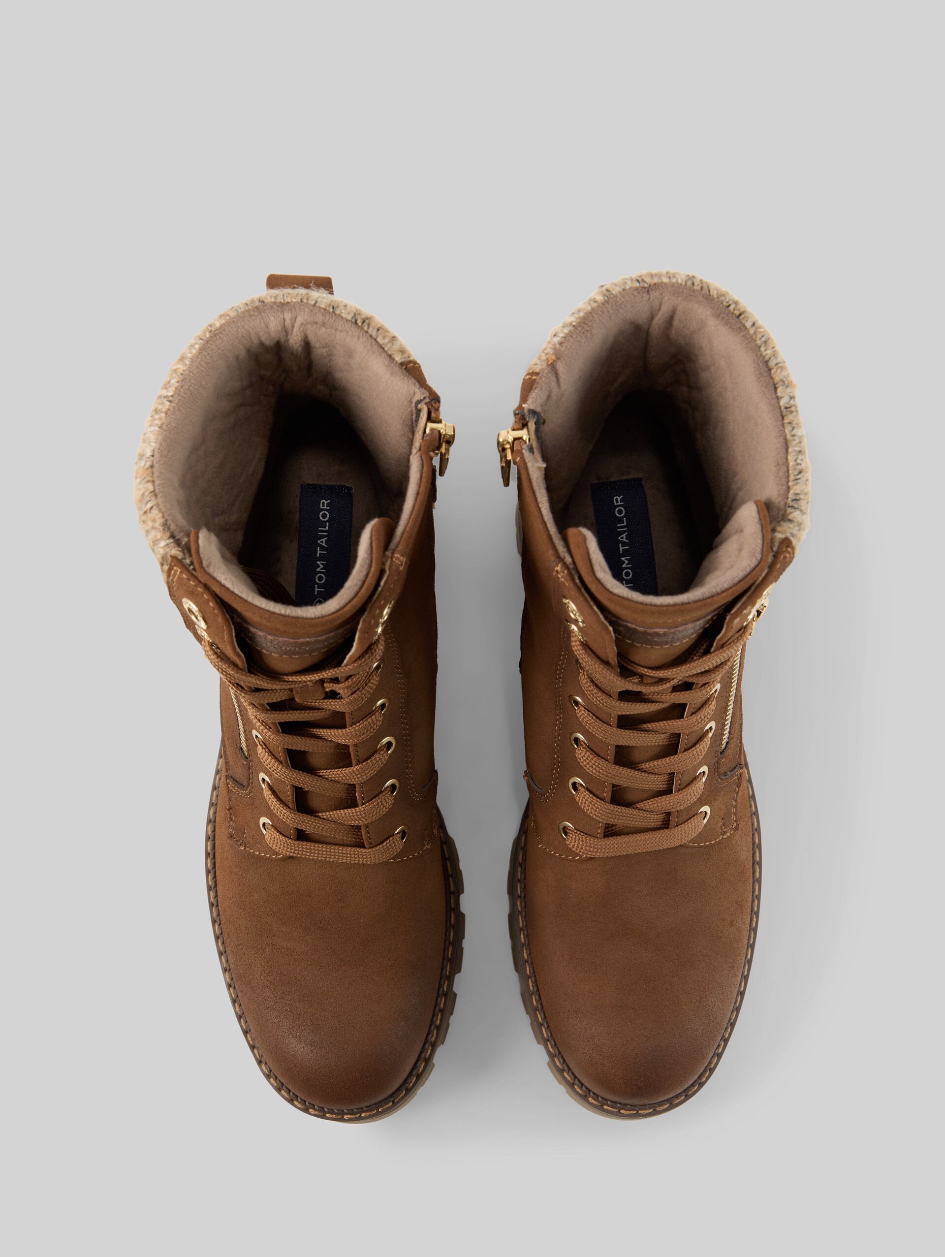 Bottines imperméables à talon bloc - whisky - Vue du produit du haut