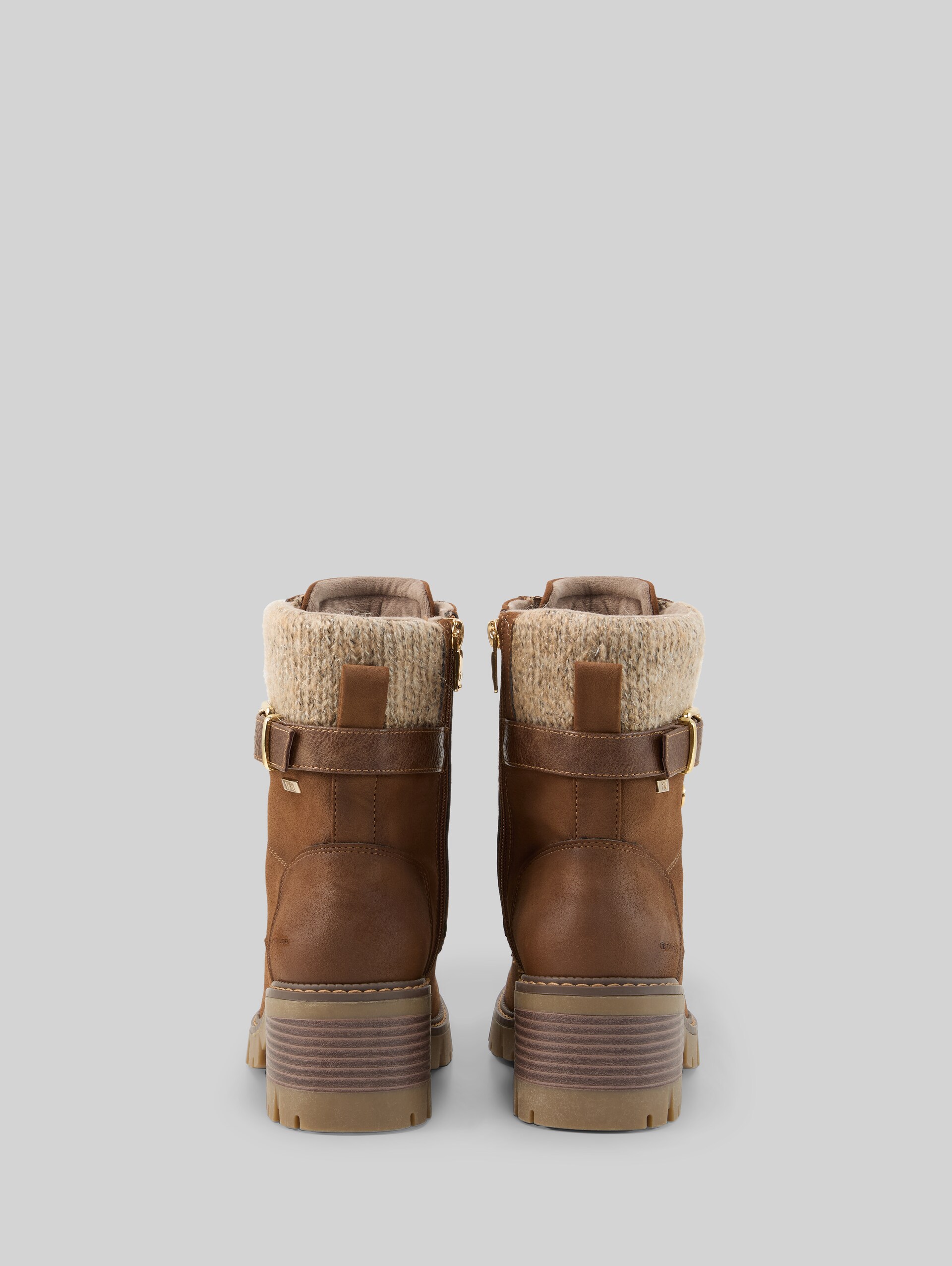 Bottines imperméables à talon bloc - whisky - Vue arrière du produit