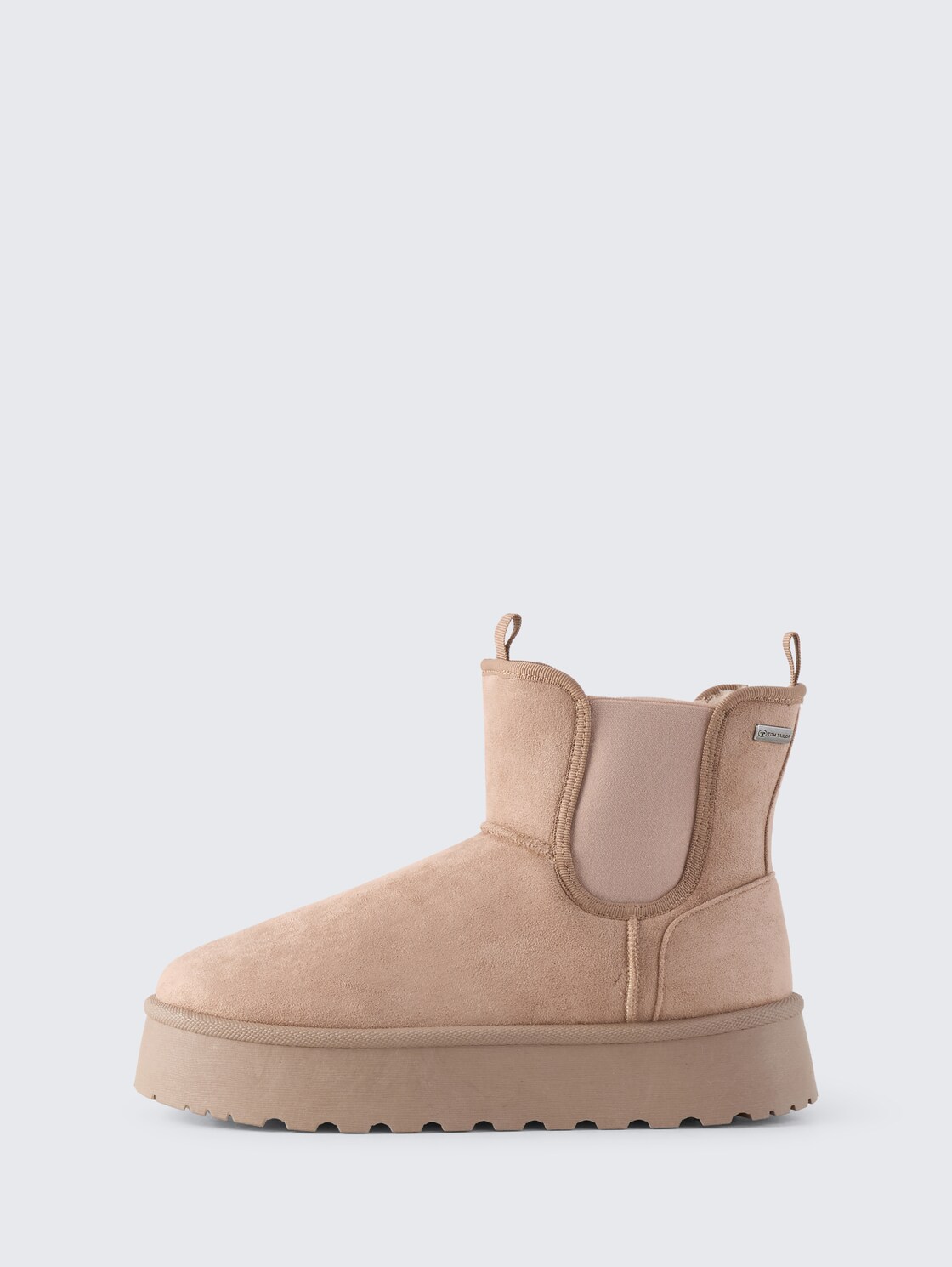 Gefütterte Schneestiefel mit Plateau-Sohle - old rose - seitliche Produkt-Ansicht