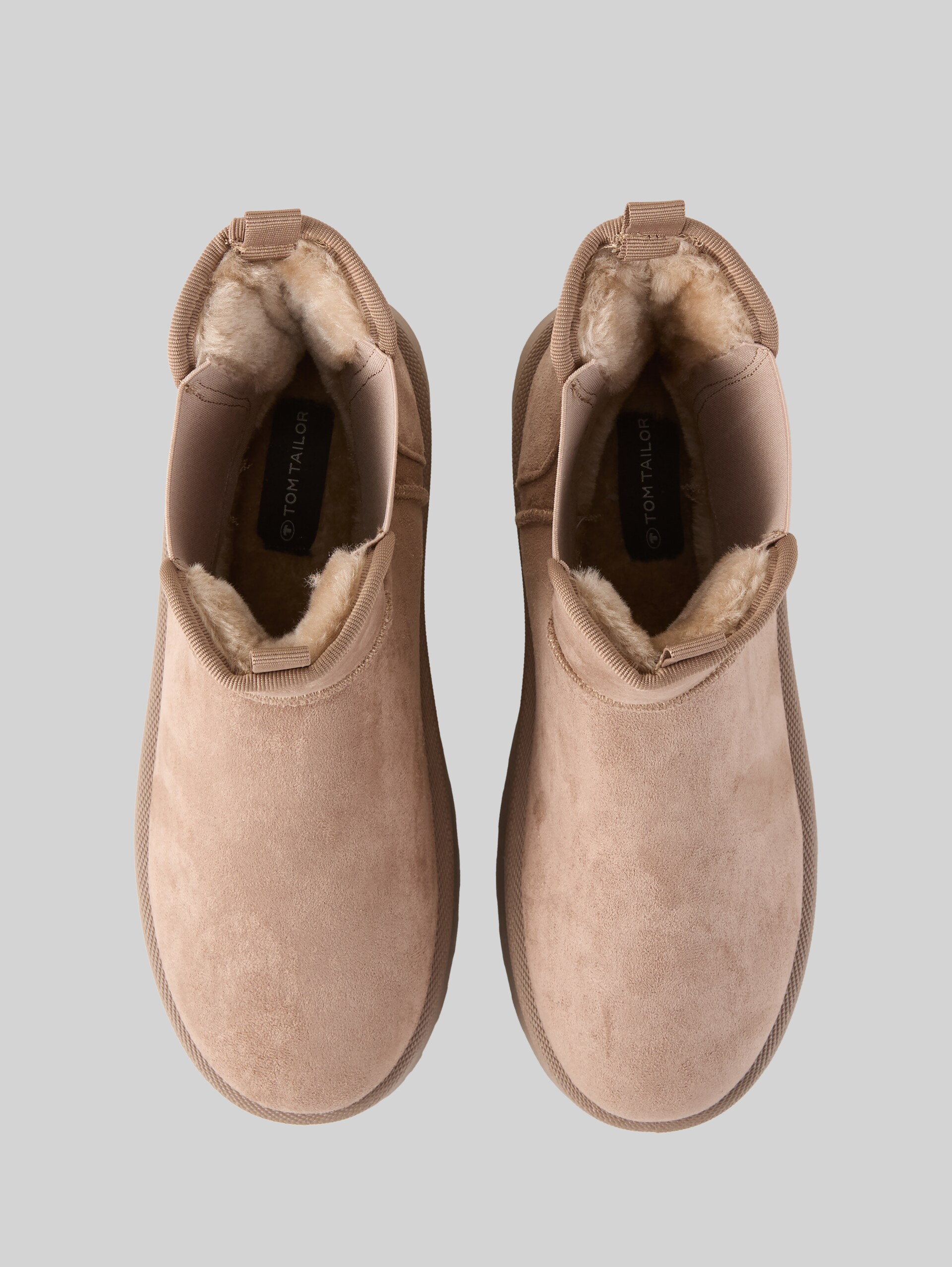 Lined snow boots with platform sole - old rose - Product view from top 