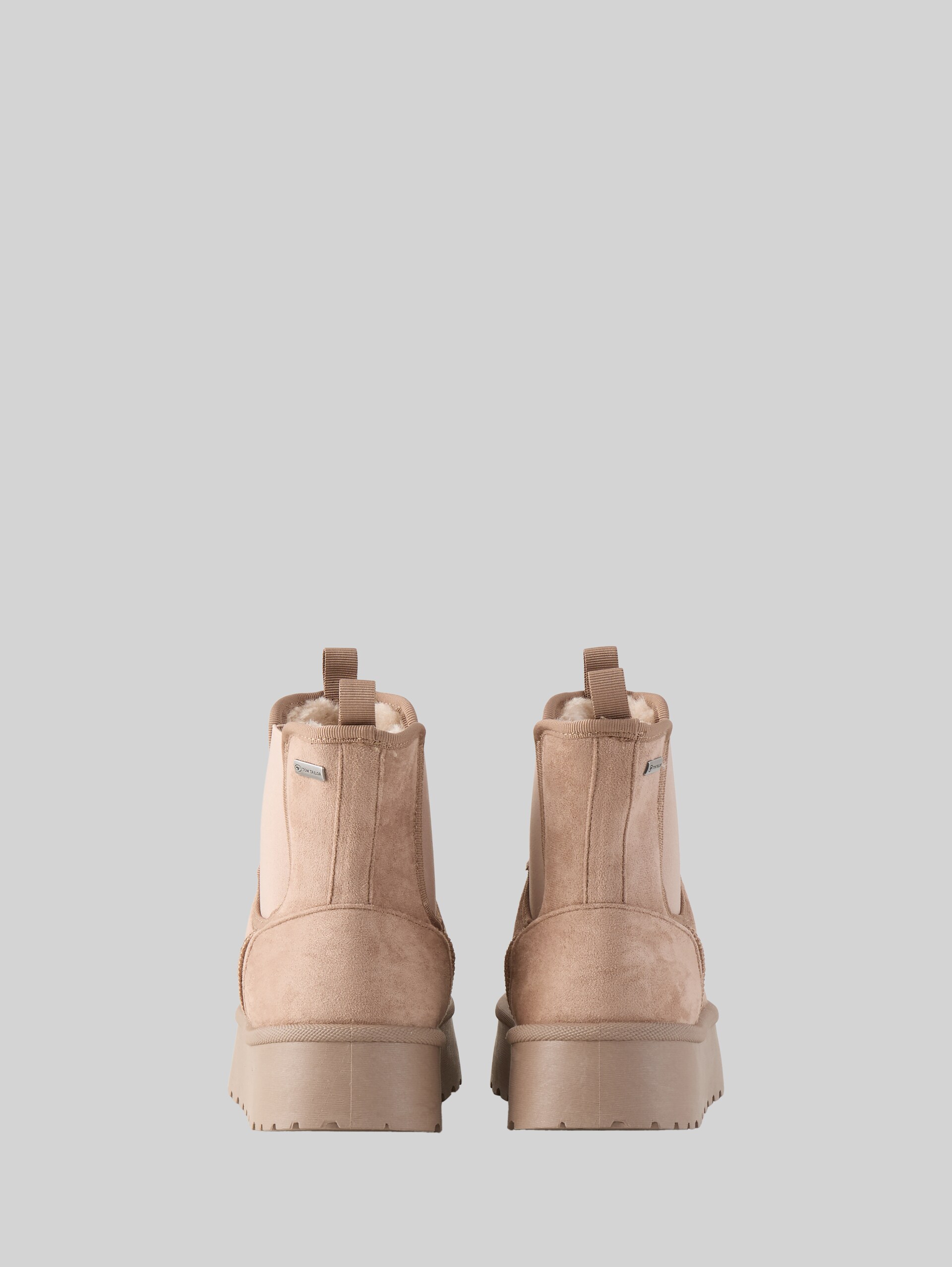 Lined snow boots with platform sole - old rose - Product rear view