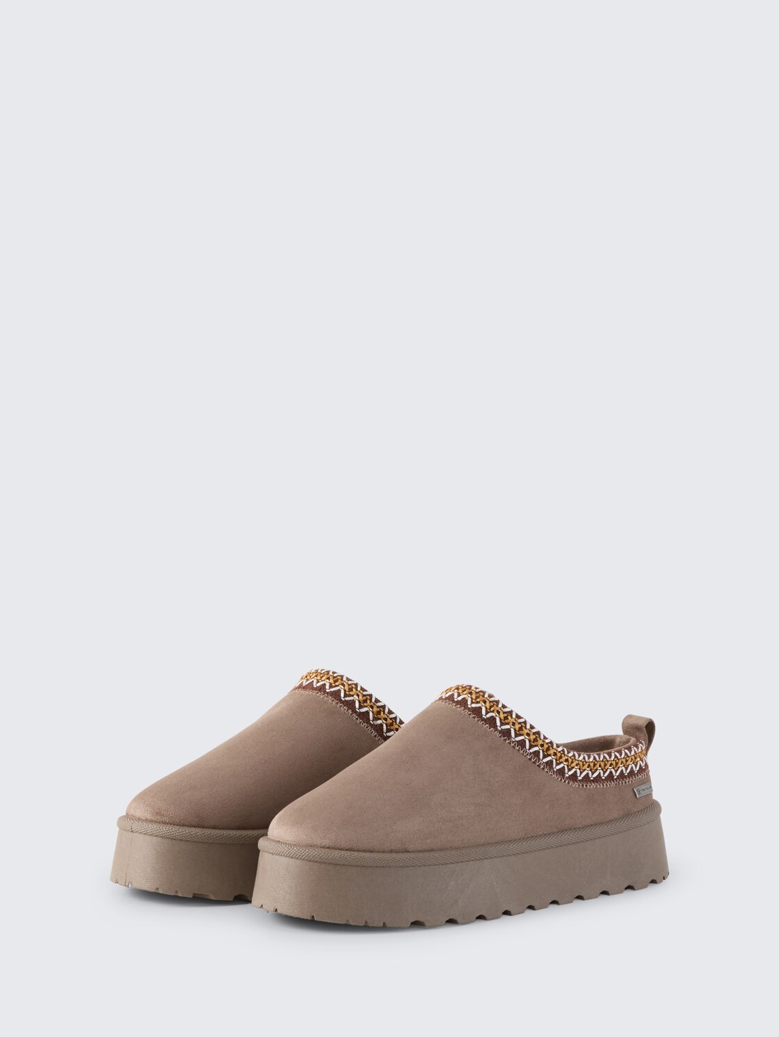 Gefütterte Slipper mit Plateau-Sohle - mud - seitliche Produkt-Ansicht