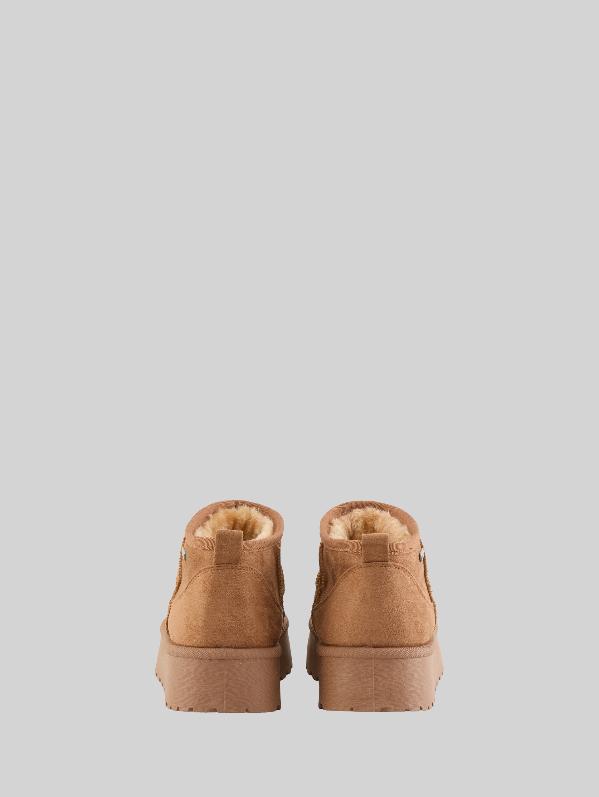 Lined snow ankle boots with platform sole - hazel - Product rear view